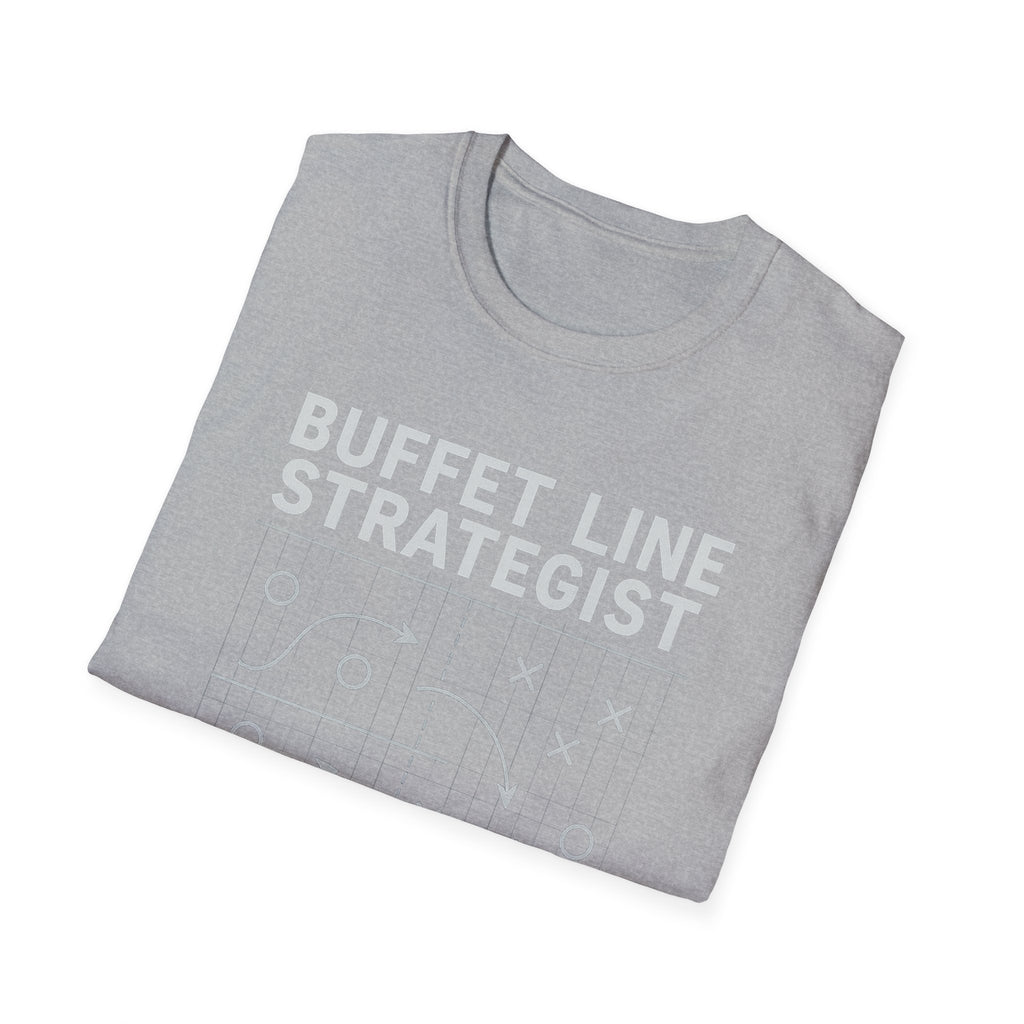 Buffet Line Strategist Unisex Softstyle T-Shirt | Foodie Humor Tee, Casual Wear, Gift for Food Lovers, Party Attire, Summer Fashion