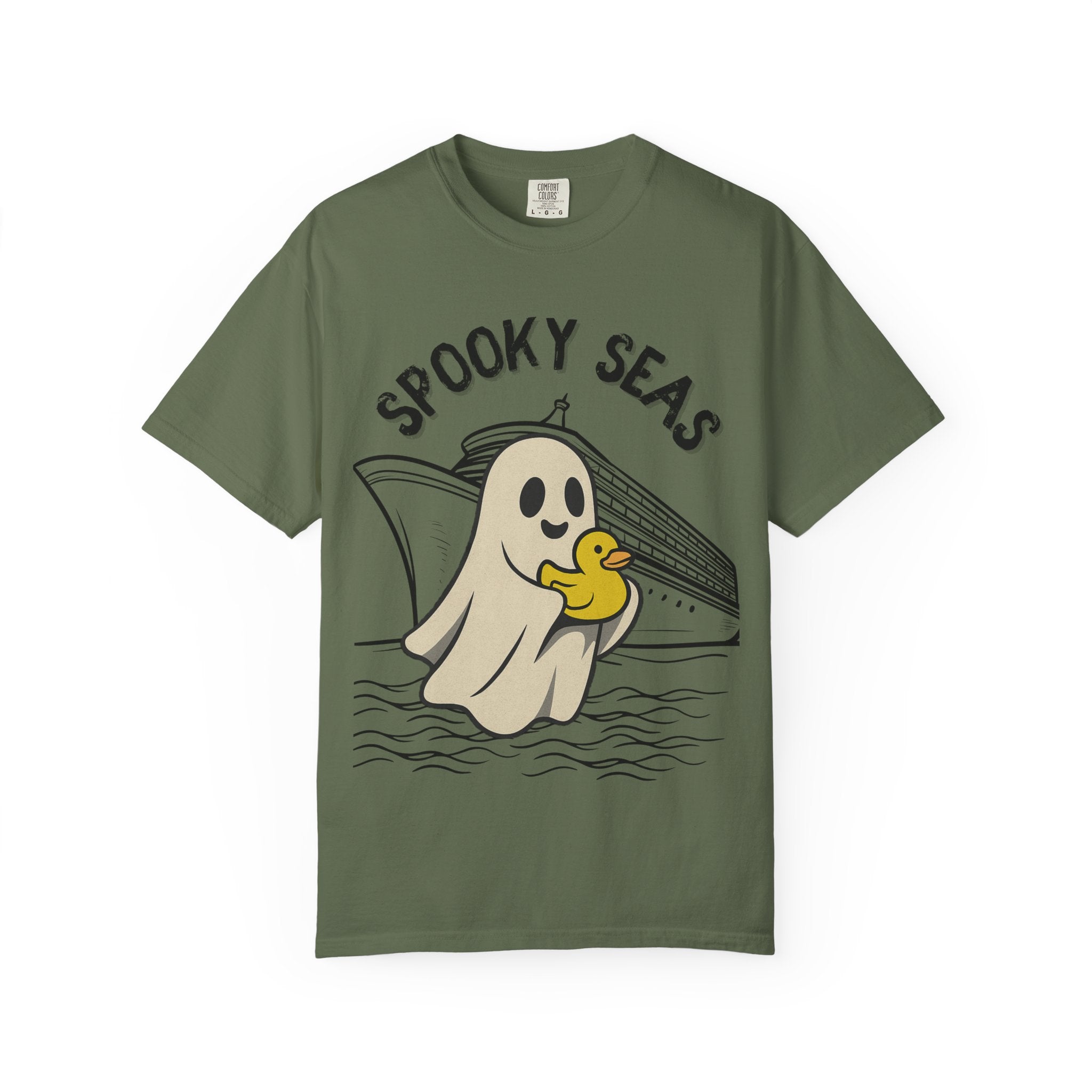 Spooky Seas T-Shirt, Halloween Shirt, Unisex Graphic Tee, Fun Ghost Design, Casual Wear, Gift for Every Occasion