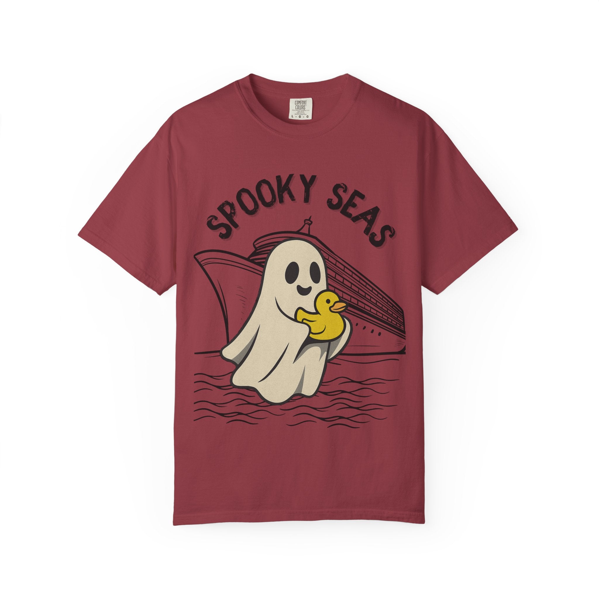 Spooky Seas T-Shirt, Halloween Shirt, Unisex Graphic Tee, Fun Ghost Design, Casual Wear, Gift for Every Occasion