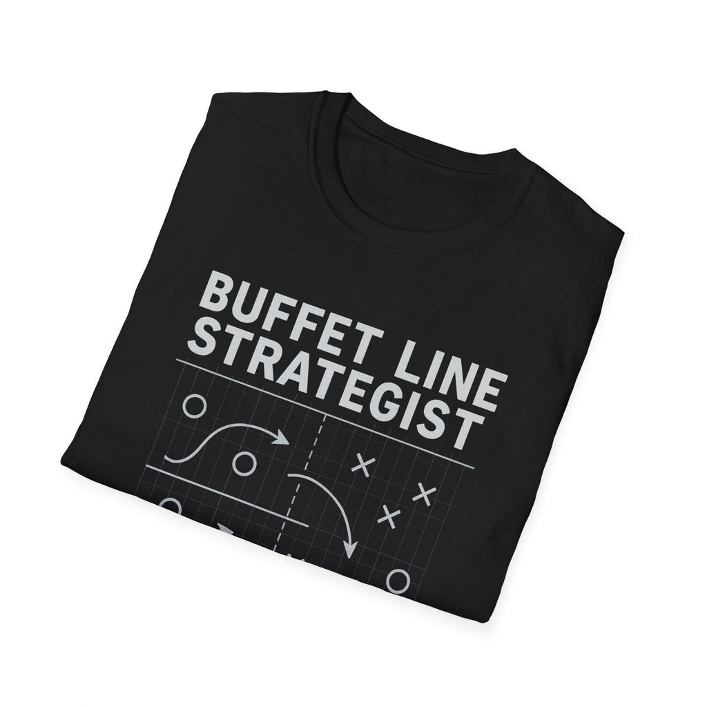 Buffet Line Strategist Unisex Softstyle T-Shirt | Foodie Humor Tee, Casual Wear, Gift for Food Lovers, Party Attire, Summer Fashion