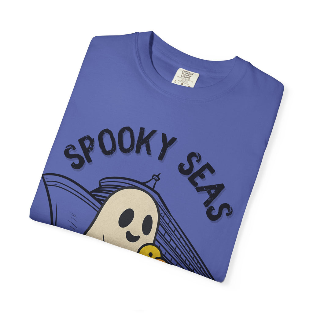 Spooky Seas T-Shirt, Halloween Shirt, Unisex Graphic Tee, Fun Ghost Design, Casual Wear, Gift for Every Occasion