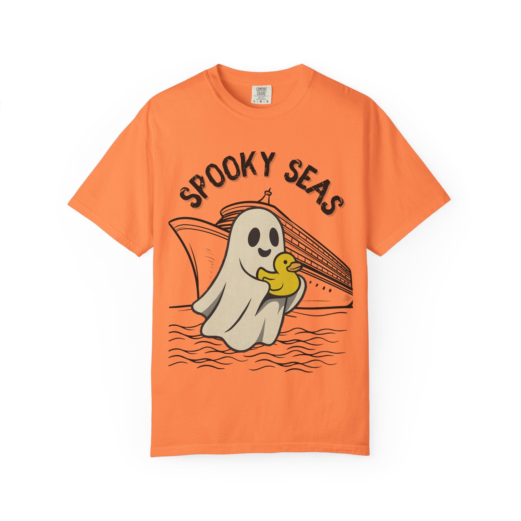 Spooky Seas T-Shirt, Halloween Shirt, Unisex Graphic Tee, Fun Ghost Design, Casual Wear, Gift for Every Occasion