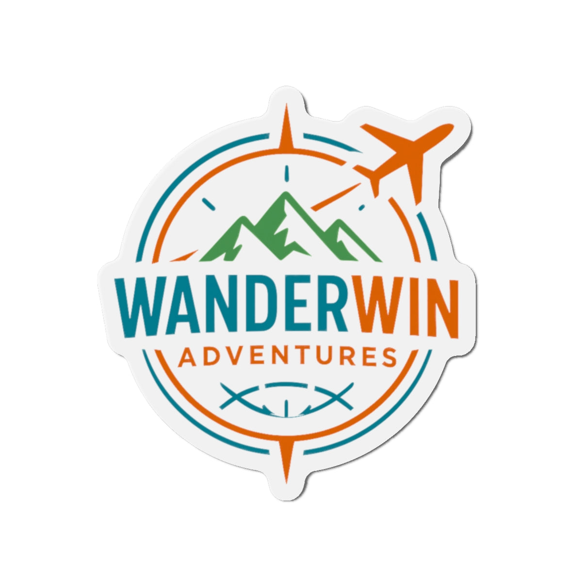 Adventure-Themed Die-Cut Magnet | WanderWin Travel Decor, Fun Fridge Magnet, Personalized Gift, Road Trip Souvenir, Home Office Decor