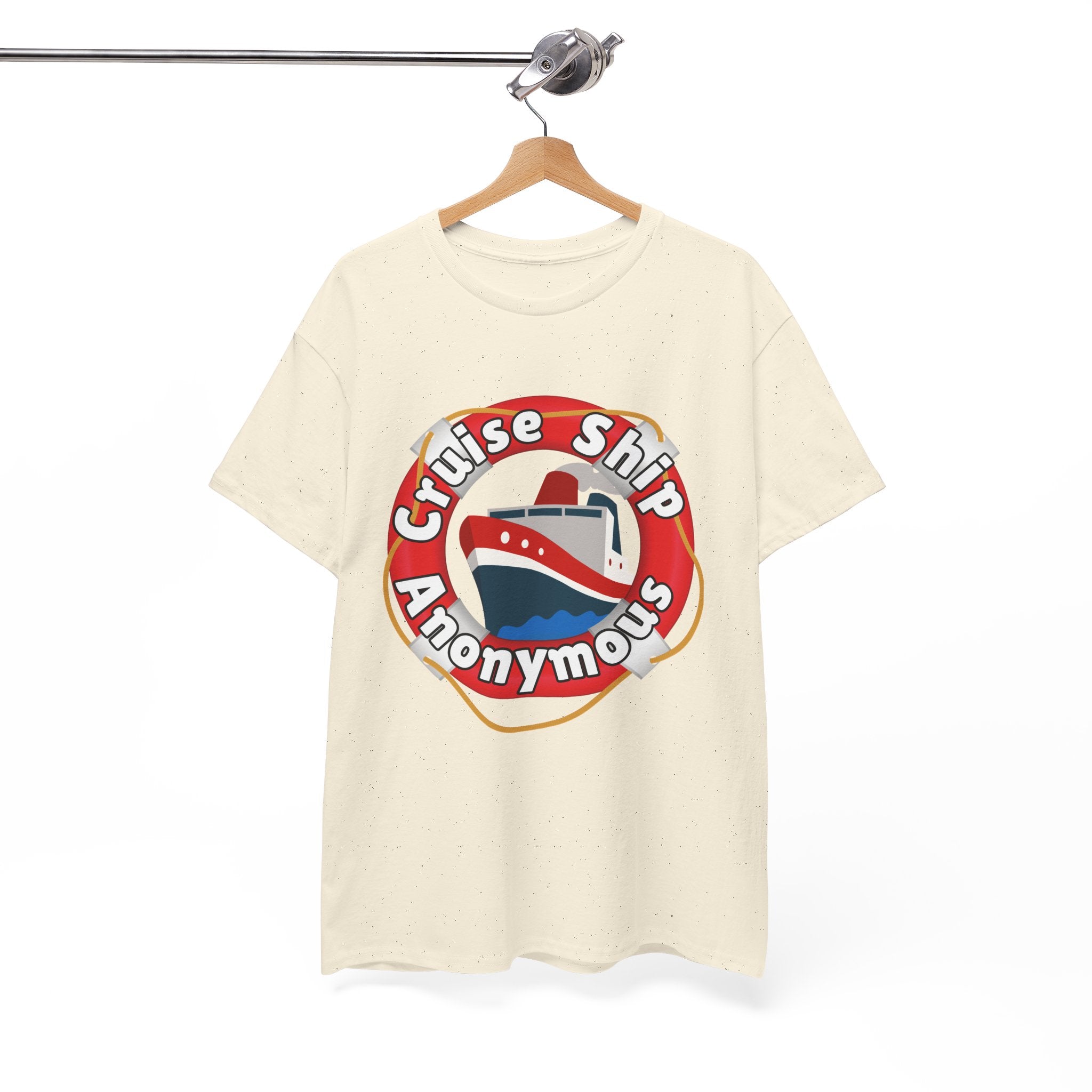 Cruise Ship Anonymous Tee - Fun Unisex Heavy Cotton T-Shirt, Perfect for Travel Lovers, Nautical Adventures, Summer Vacations