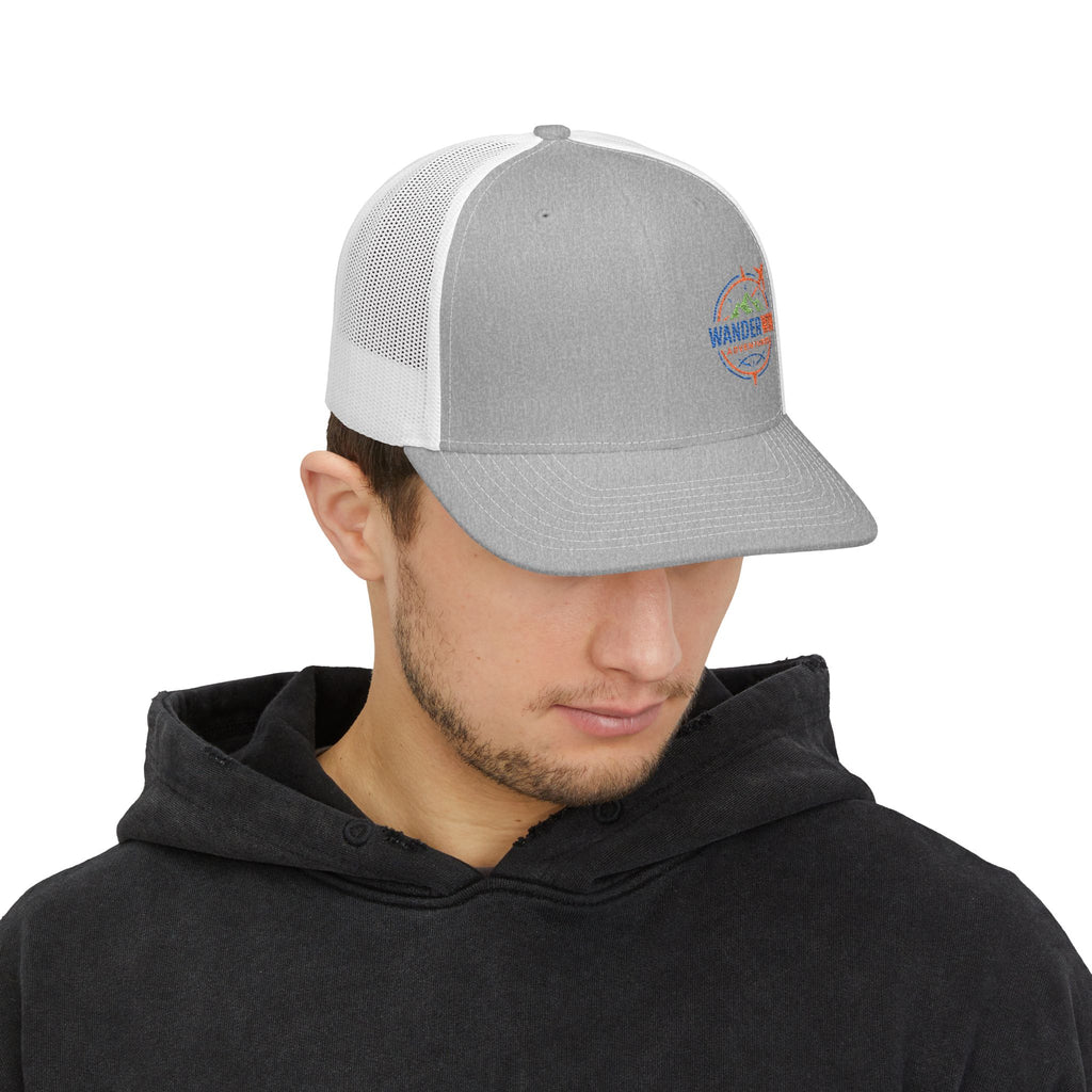 WanderWin Embroidered Snapback Trucker Cap - Adventure Hat, Gift for Travelers, Outdoor Gear, Stylish Headwear