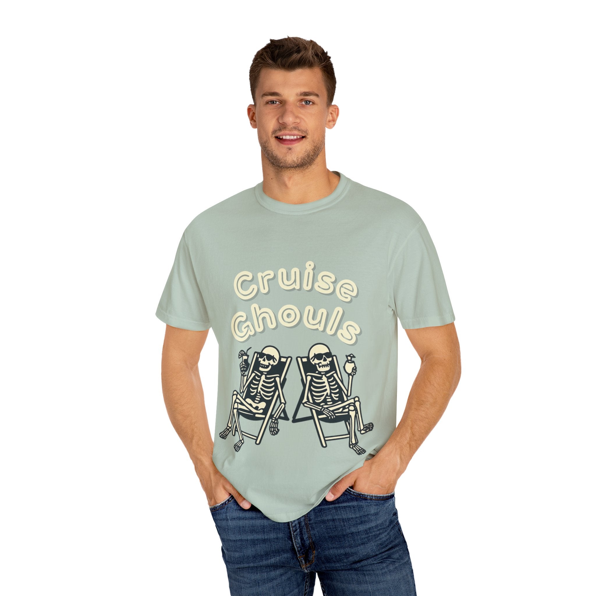 Cruise Ghoul T-Shirt | Chill Skeleton Design | Unisex Gift for Halloween & Summer Vibes, Casual Wear, Beach Tee, Festival Fashion