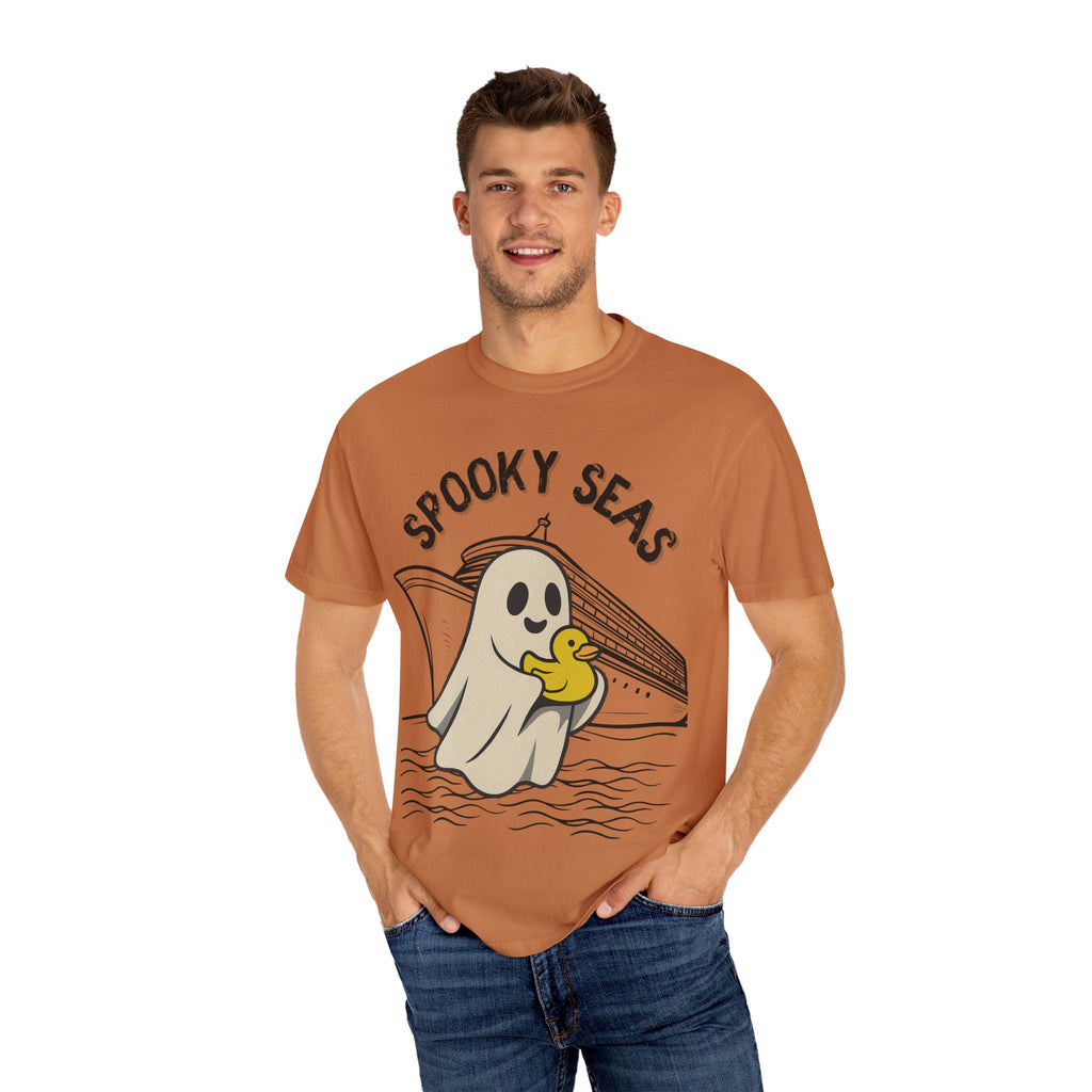 Spooky Seas T-Shirt, Halloween Shirt, Unisex Graphic Tee, Fun Ghost Design, Casual Wear, Gift for Every Occasion