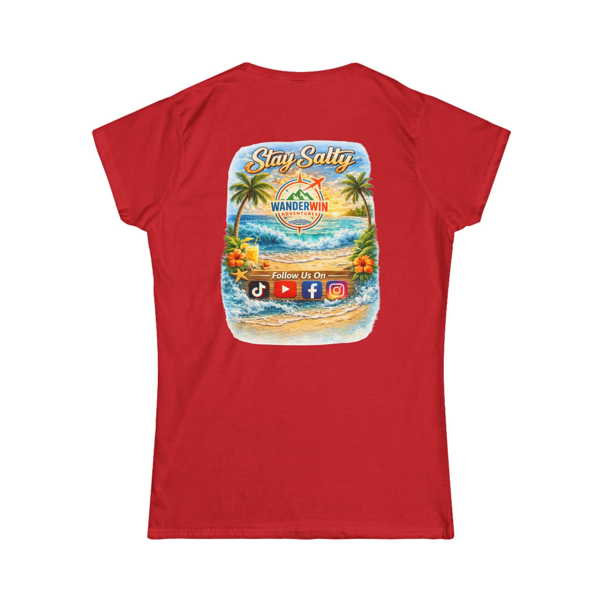 Stay Salty Travel Tee — "Wanderwin" Beach Graphic Women's T-Shirt