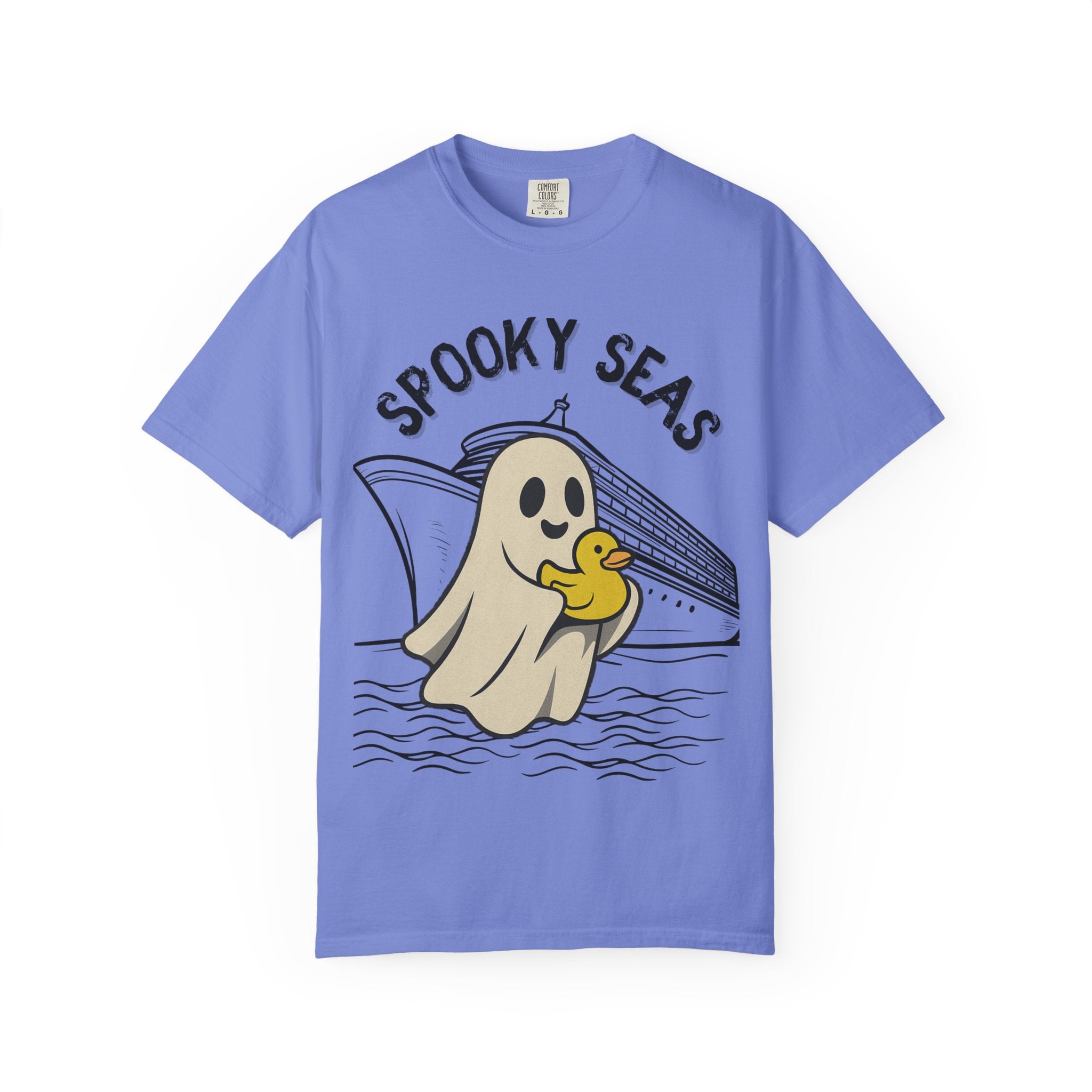 Spooky Seas T-Shirt, Halloween Shirt, Unisex Graphic Tee, Fun Ghost Design, Casual Wear, Gift for Every Occasion