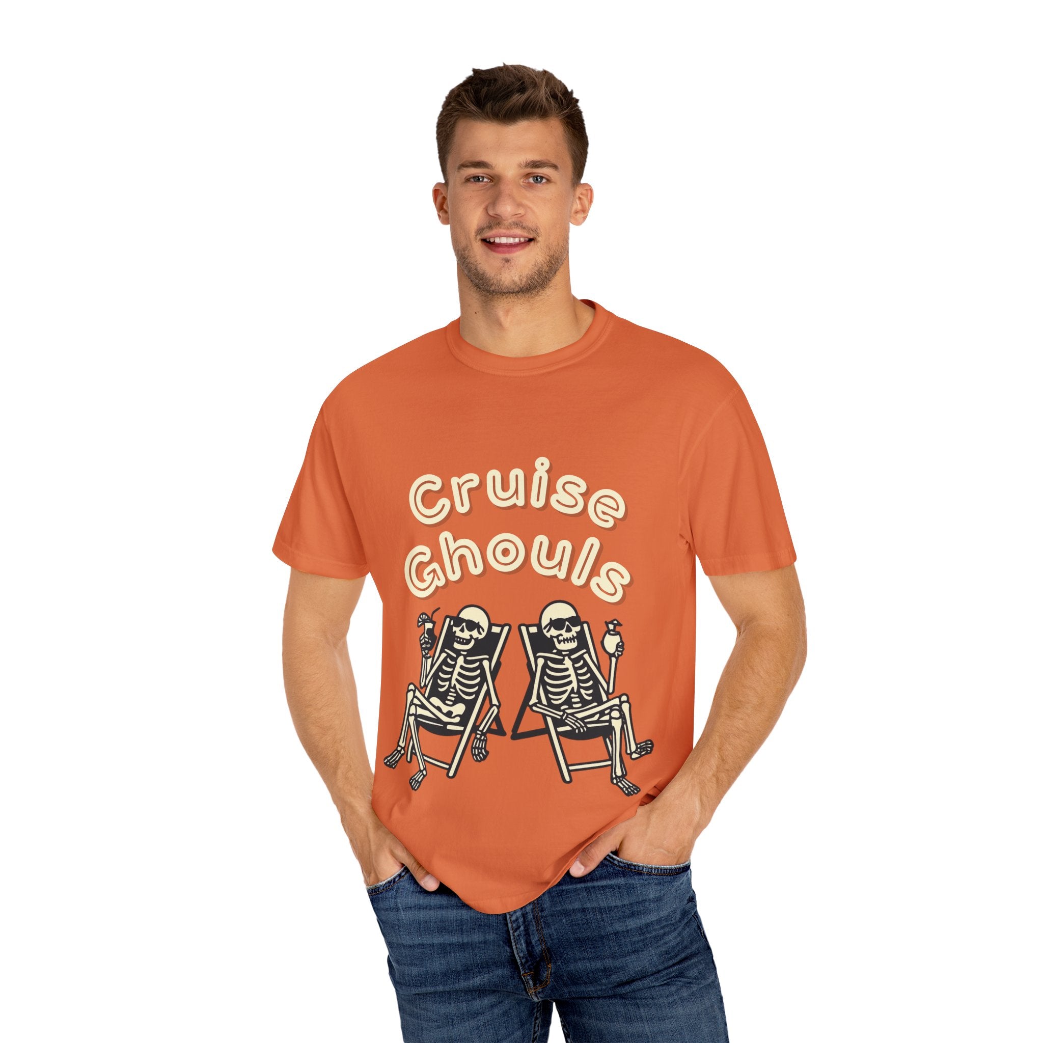 Cruise Ghoul T-Shirt | Chill Skeleton Design | Unisex Gift for Halloween & Summer Vibes, Casual Wear, Beach Tee, Festival Fashion