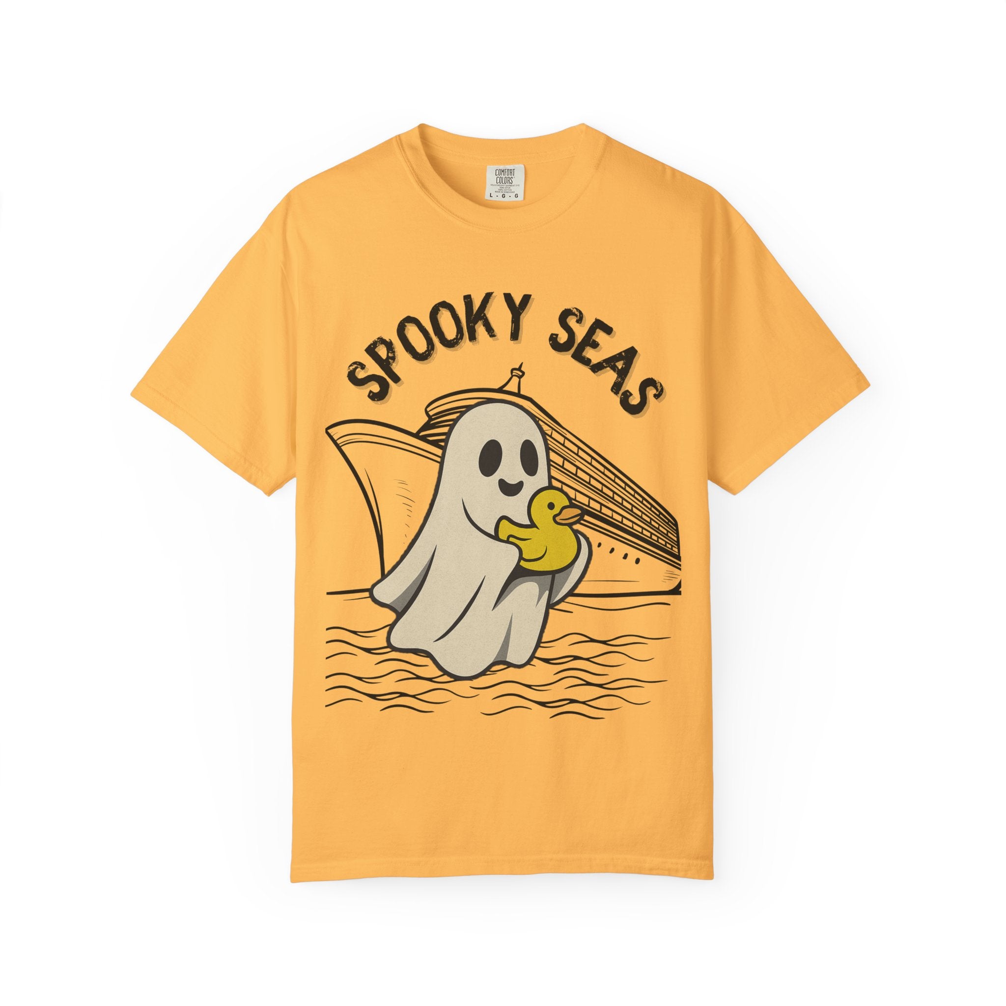 Spooky Seas T-Shirt, Halloween Shirt, Unisex Graphic Tee, Fun Ghost Design, Casual Wear, Gift for Every Occasion