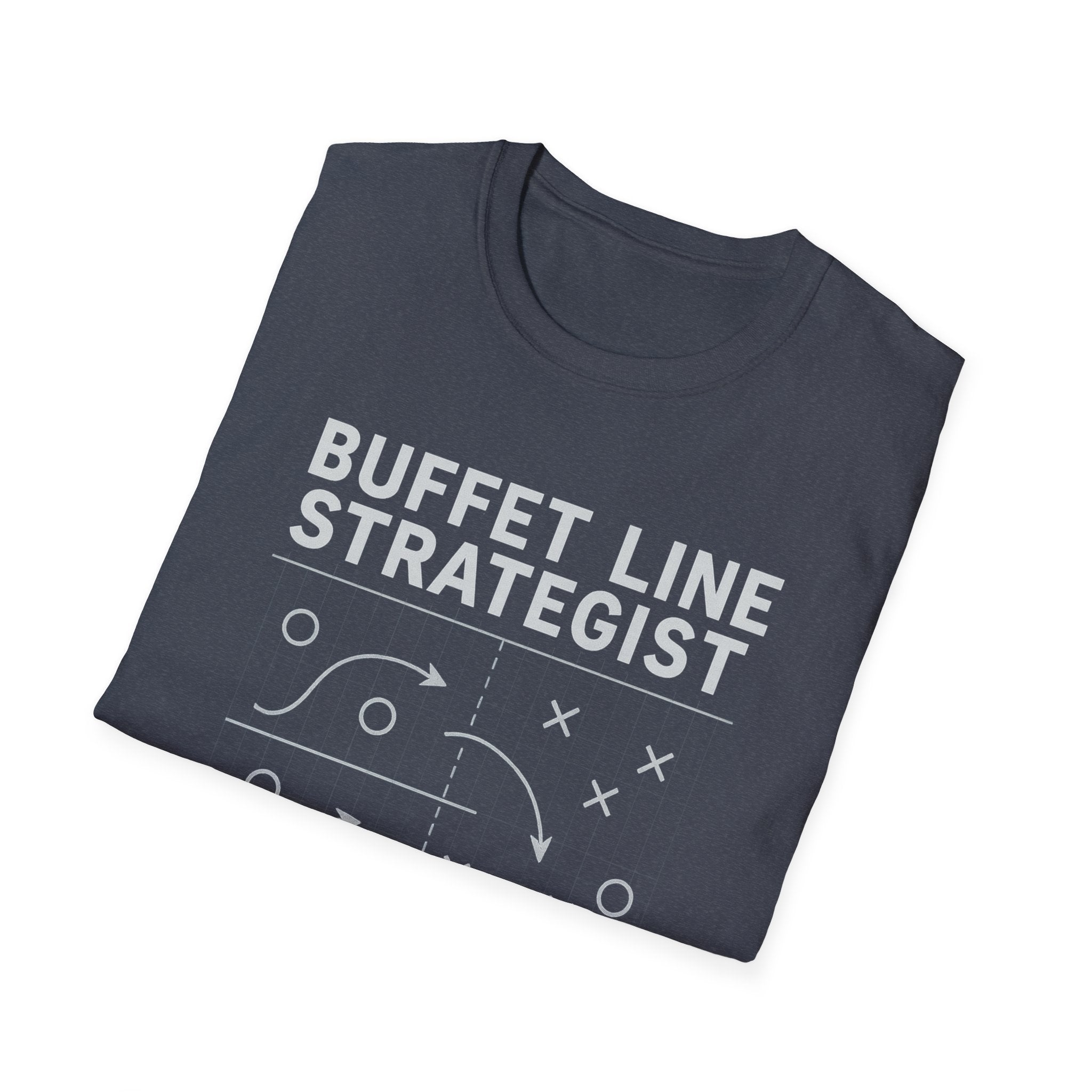 Buffet Line Strategist Unisex Softstyle T-Shirt | Foodie Humor Tee, Casual Wear, Gift for Food Lovers, Party Attire, Summer Fashion