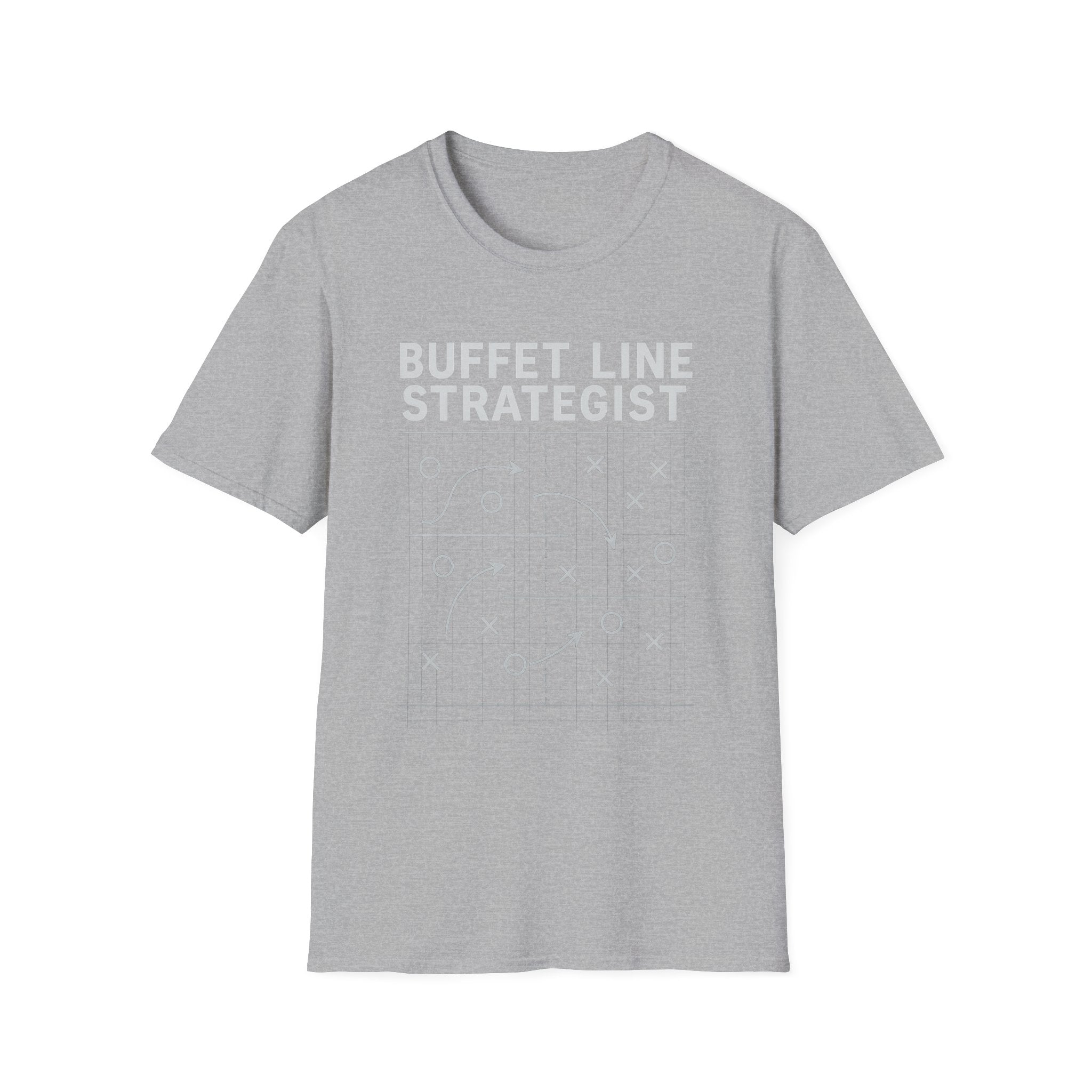 Buffet Line Strategist Unisex Softstyle T-Shirt | Foodie Humor Tee, Casual Wear, Gift for Food Lovers, Party Attire, Summer Fashion