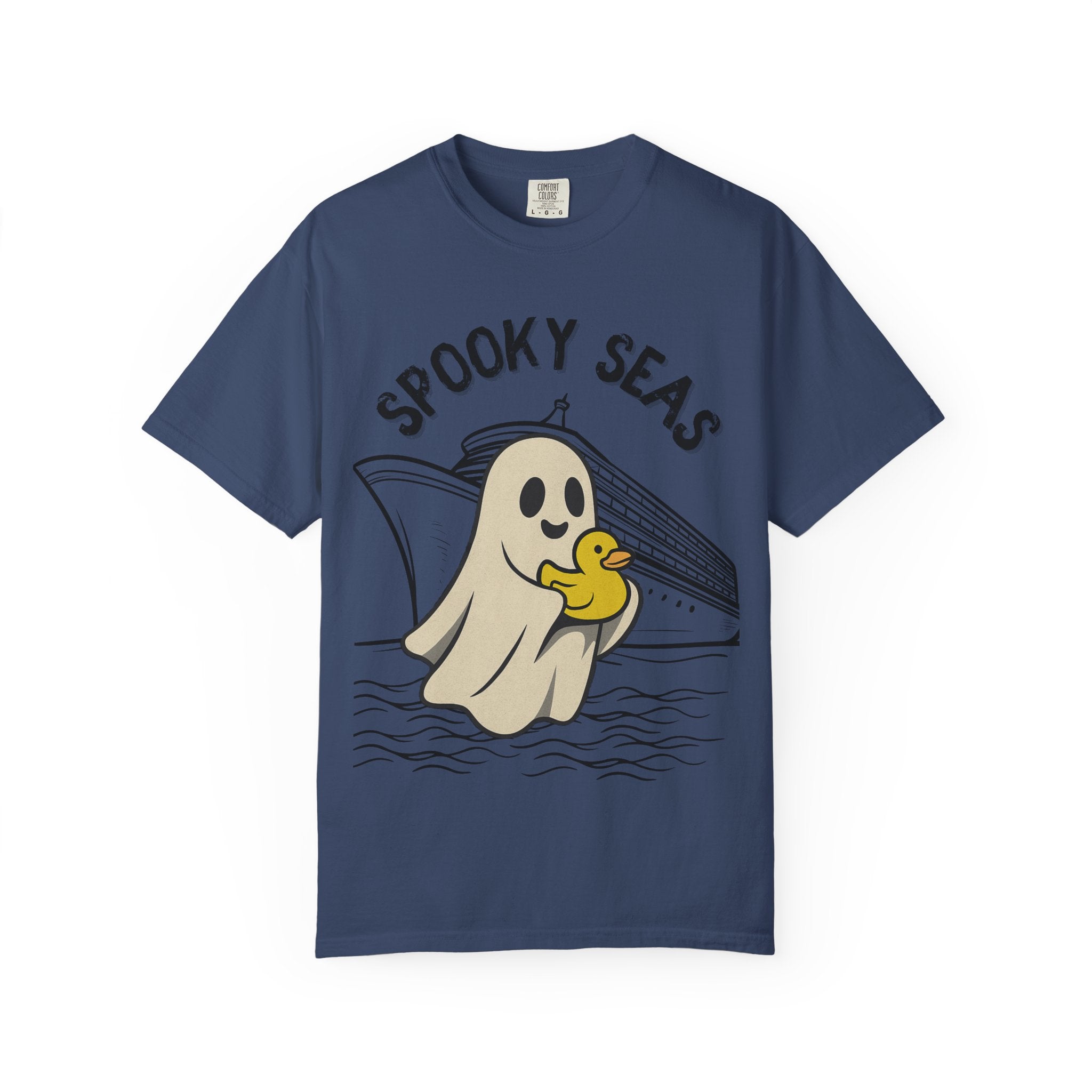 Spooky Seas T-Shirt, Halloween Shirt, Unisex Graphic Tee, Fun Ghost Design, Casual Wear, Gift for Every Occasion