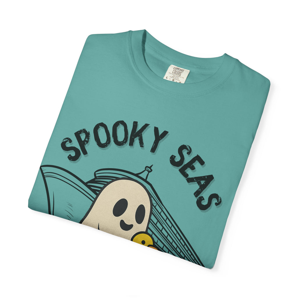 Spooky Seas T-Shirt, Halloween Shirt, Unisex Graphic Tee, Fun Ghost Design, Casual Wear, Gift for Every Occasion