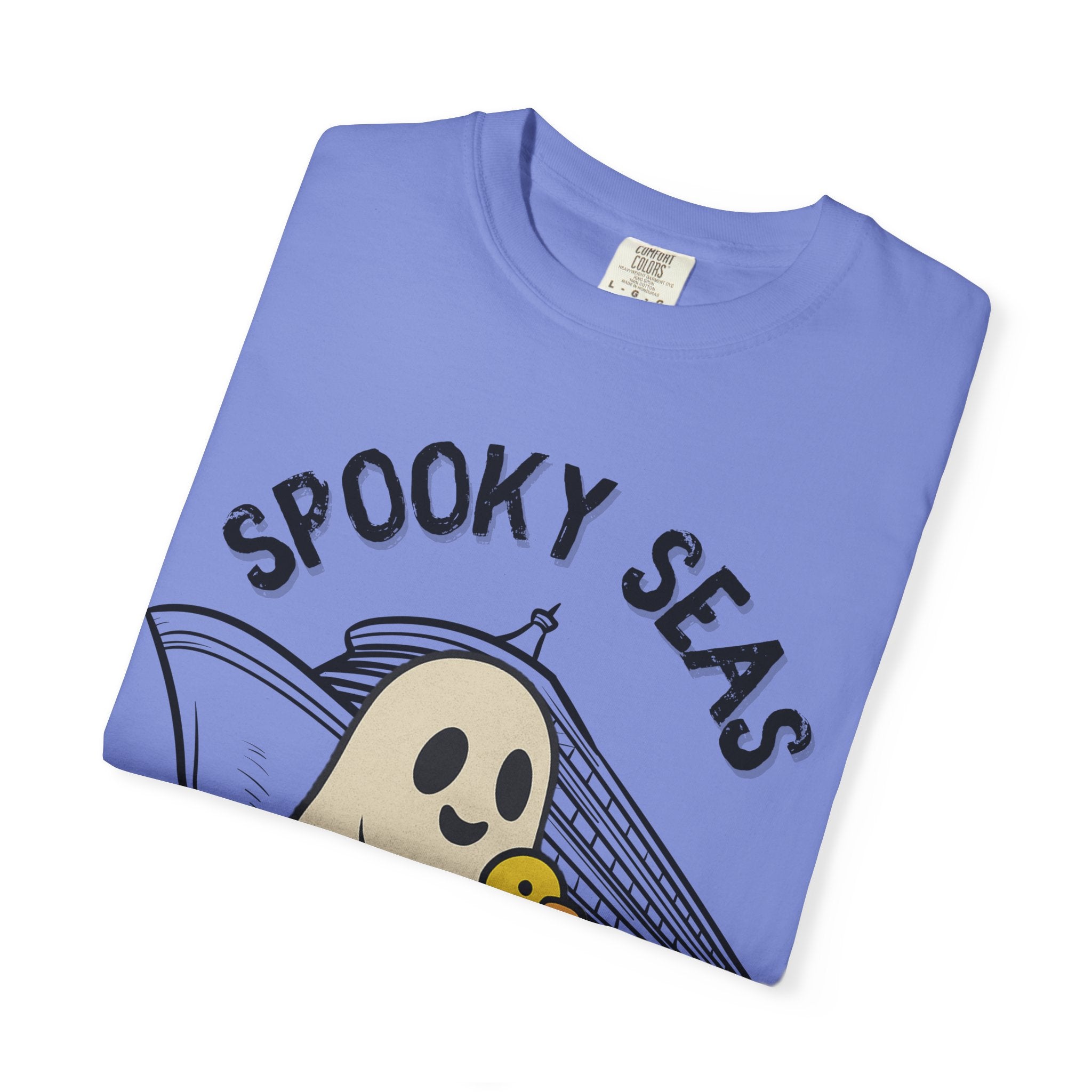 Spooky Seas T-Shirt, Halloween Shirt, Unisex Graphic Tee, Fun Ghost Design, Casual Wear, Gift for Every Occasion