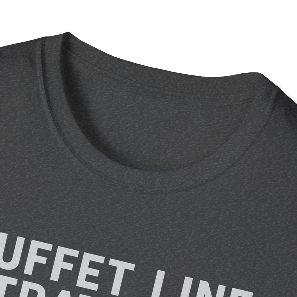 Buffet Line Strategist Unisex Softstyle T-Shirt | Foodie Humor Tee, Casual Wear, Gift for Food Lovers, Party Attire, Summer Fashion
