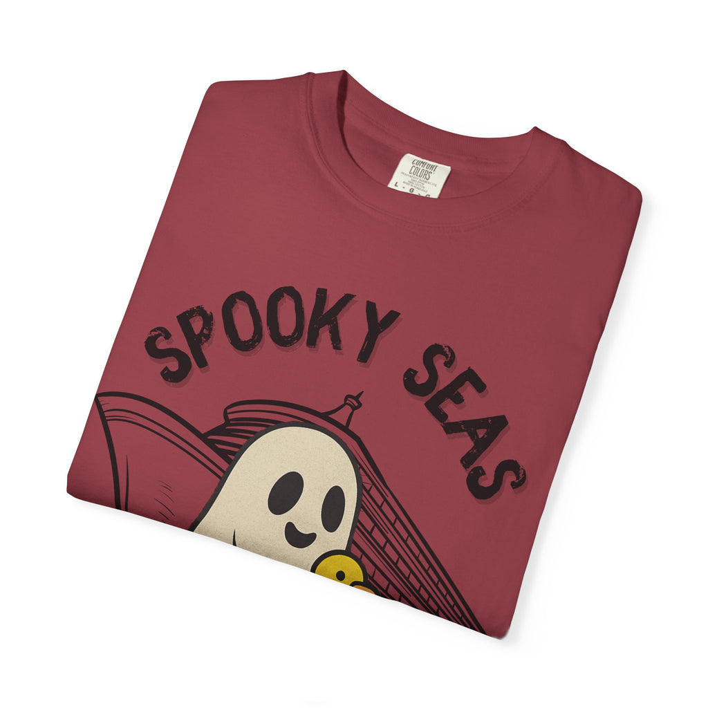 Spooky Seas T-Shirt, Halloween Shirt, Unisex Graphic Tee, Fun Ghost Design, Casual Wear, Gift for Every Occasion