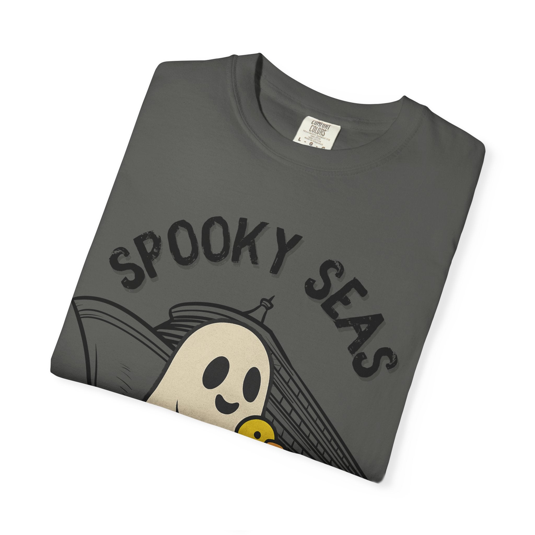 Spooky Seas T-Shirt, Halloween Shirt, Unisex Graphic Tee, Fun Ghost Design, Casual Wear, Gift for Every Occasion