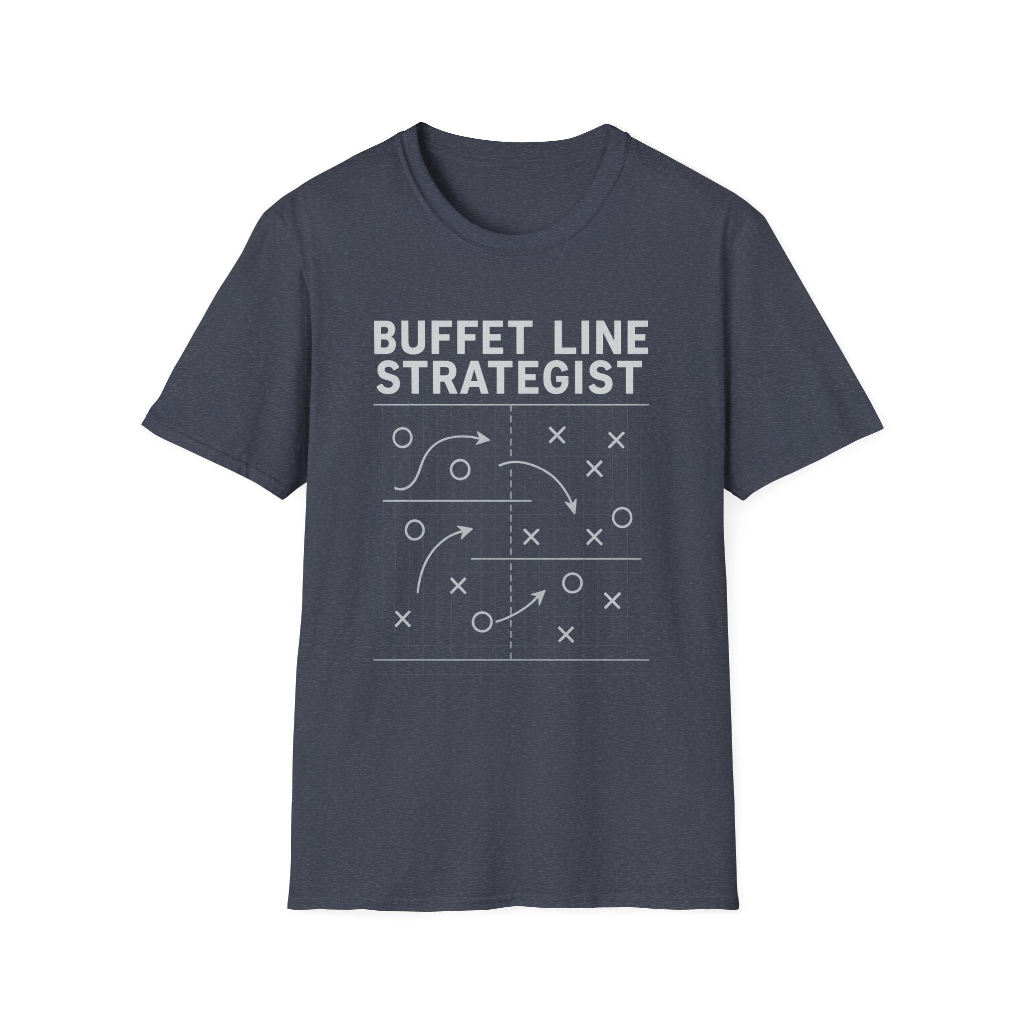 Buffet Line Strategist Unisex Softstyle T-Shirt | Foodie Humor Tee, Casual Wear, Gift for Food Lovers, Party Attire, Summer Fashion