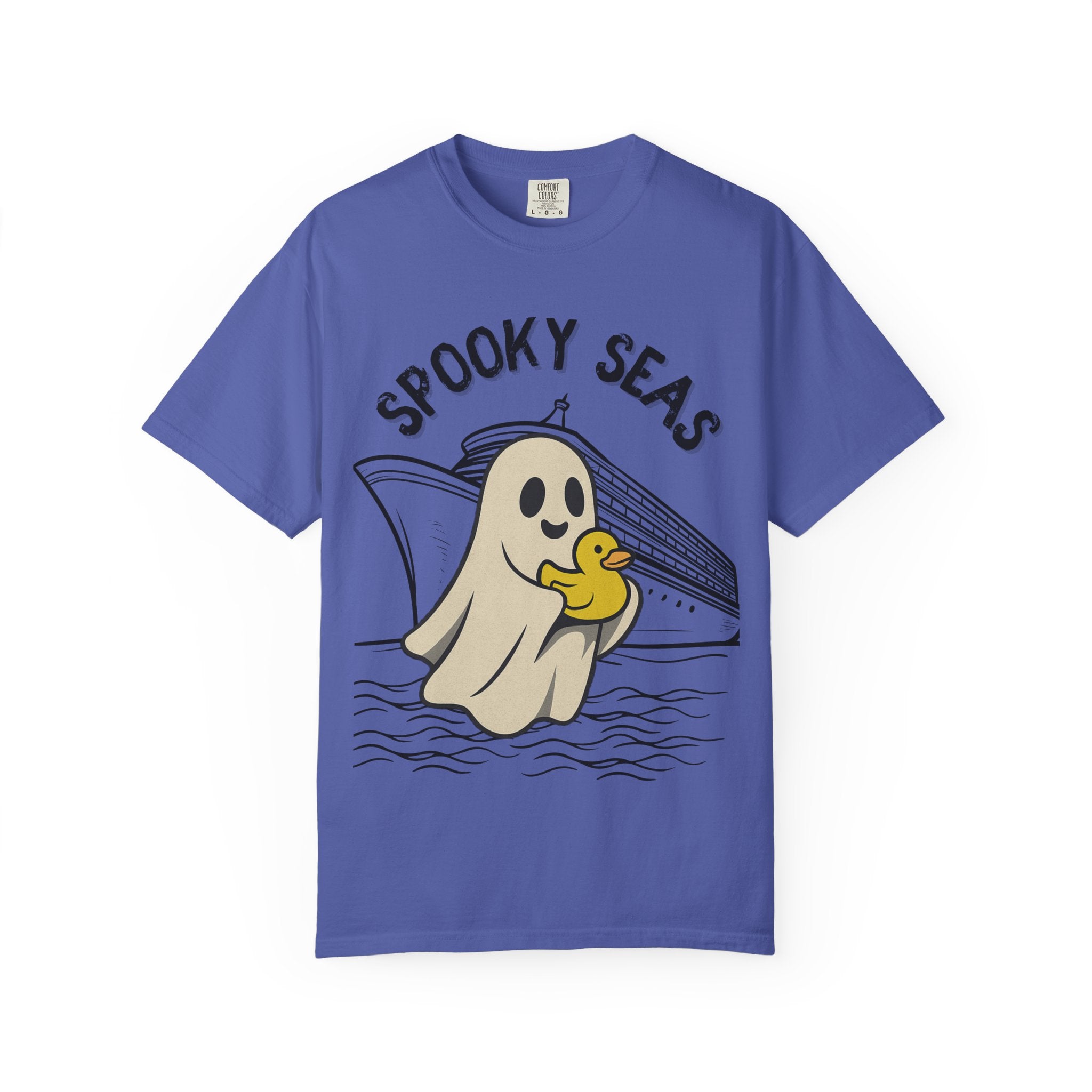Spooky Seas T-Shirt, Halloween Shirt, Unisex Graphic Tee, Fun Ghost Design, Casual Wear, Gift for Every Occasion