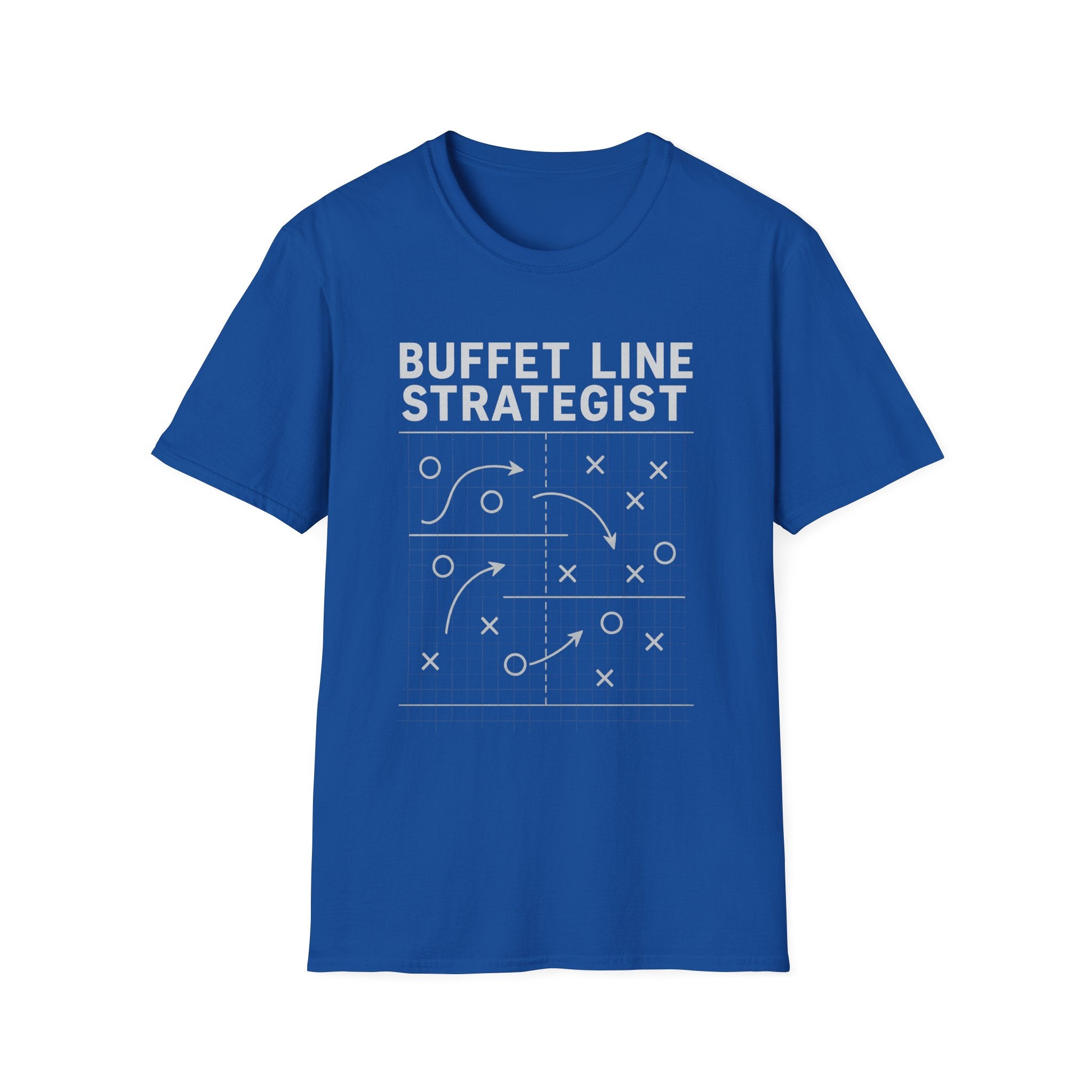 Buffet Line Strategist Unisex Softstyle T-Shirt | Foodie Humor Tee, Casual Wear, Gift for Food Lovers, Party Attire, Summer Fashion