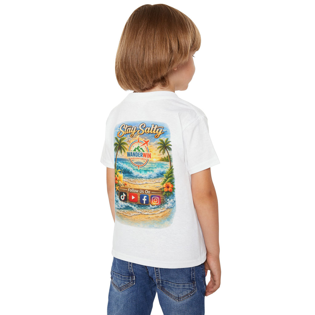 Toddler T‑Shirt — 'Stay Salty' Beach Logo Wanderwin Toddler Tee