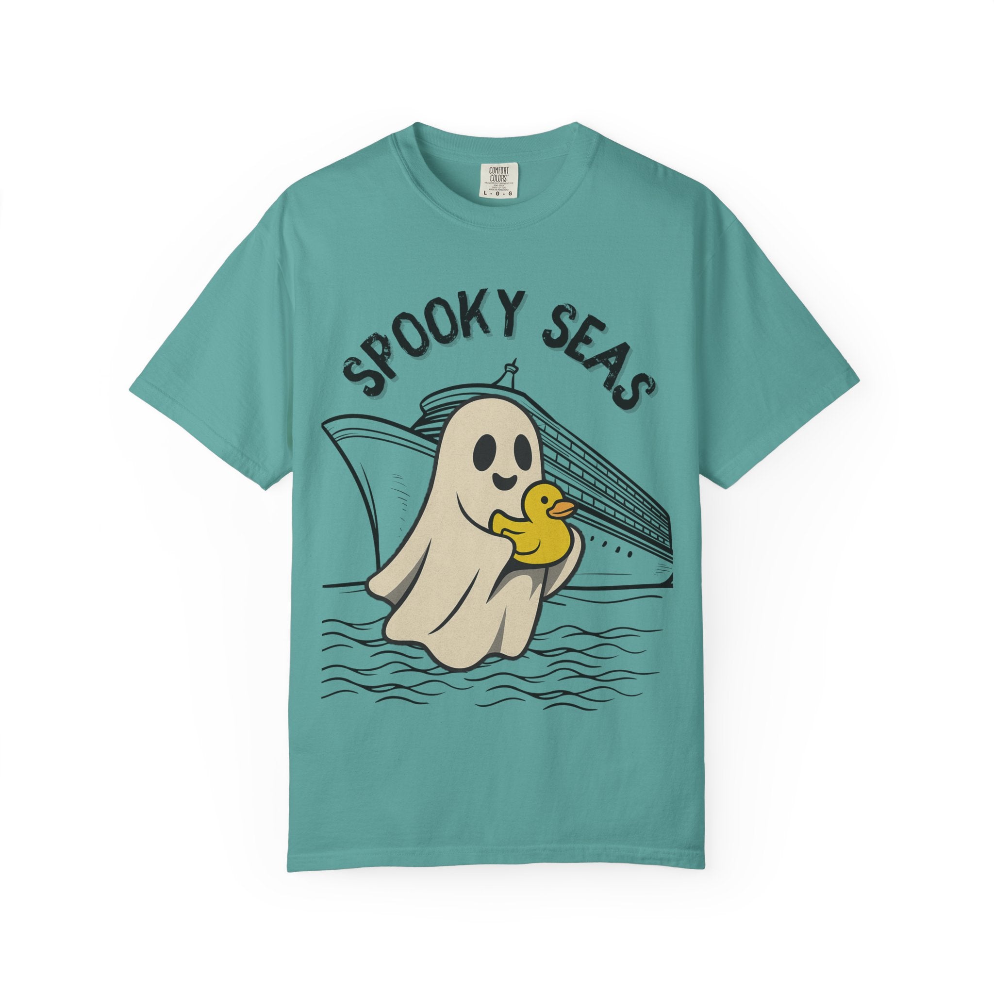 Spooky Seas T-Shirt, Halloween Shirt, Unisex Graphic Tee, Fun Ghost Design, Casual Wear, Gift for Every Occasion
