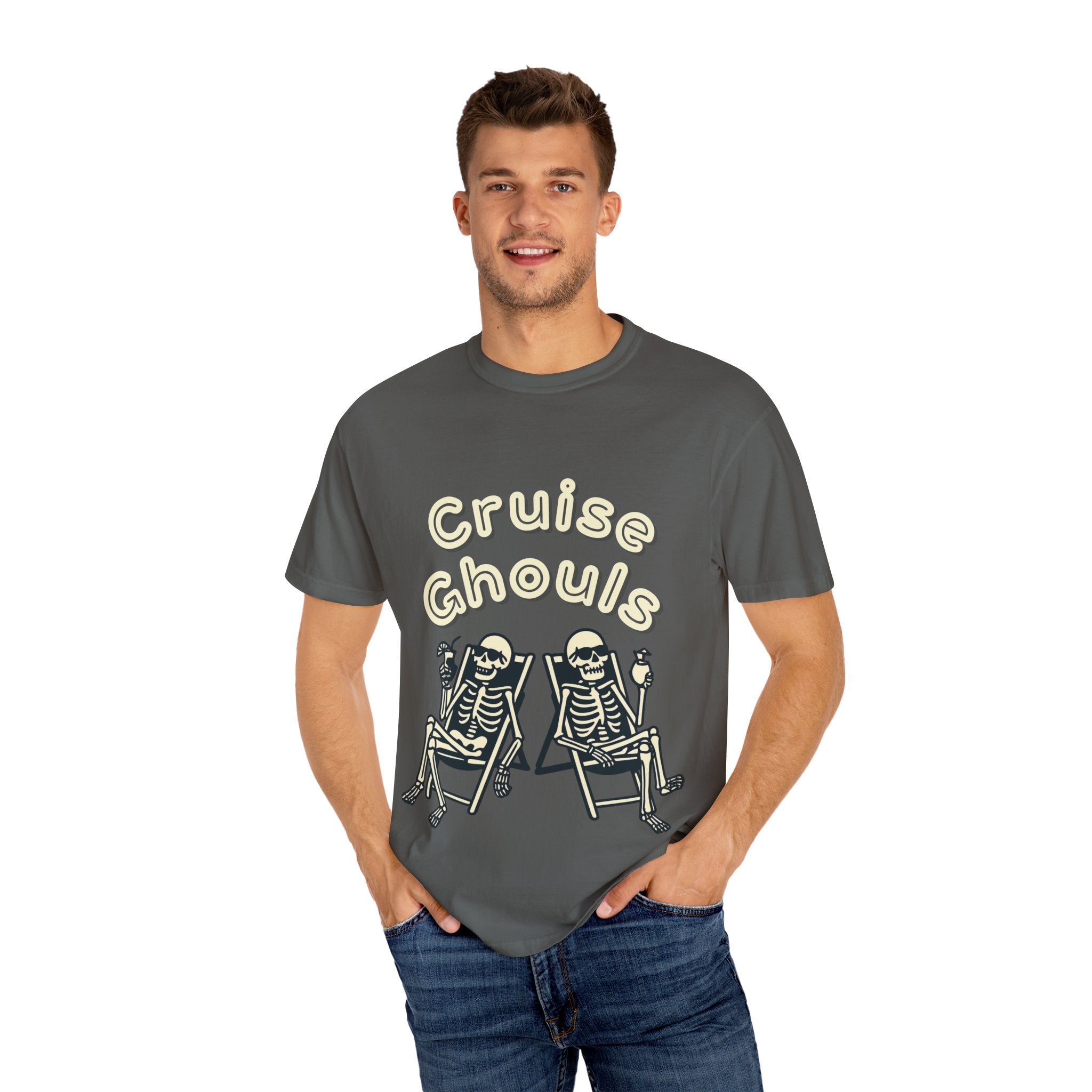 Cruise Ghoul T-Shirt | Chill Skeleton Design | Unisex Gift for Halloween & Summer Vibes, Casual Wear, Beach Tee, Festival Fashion
