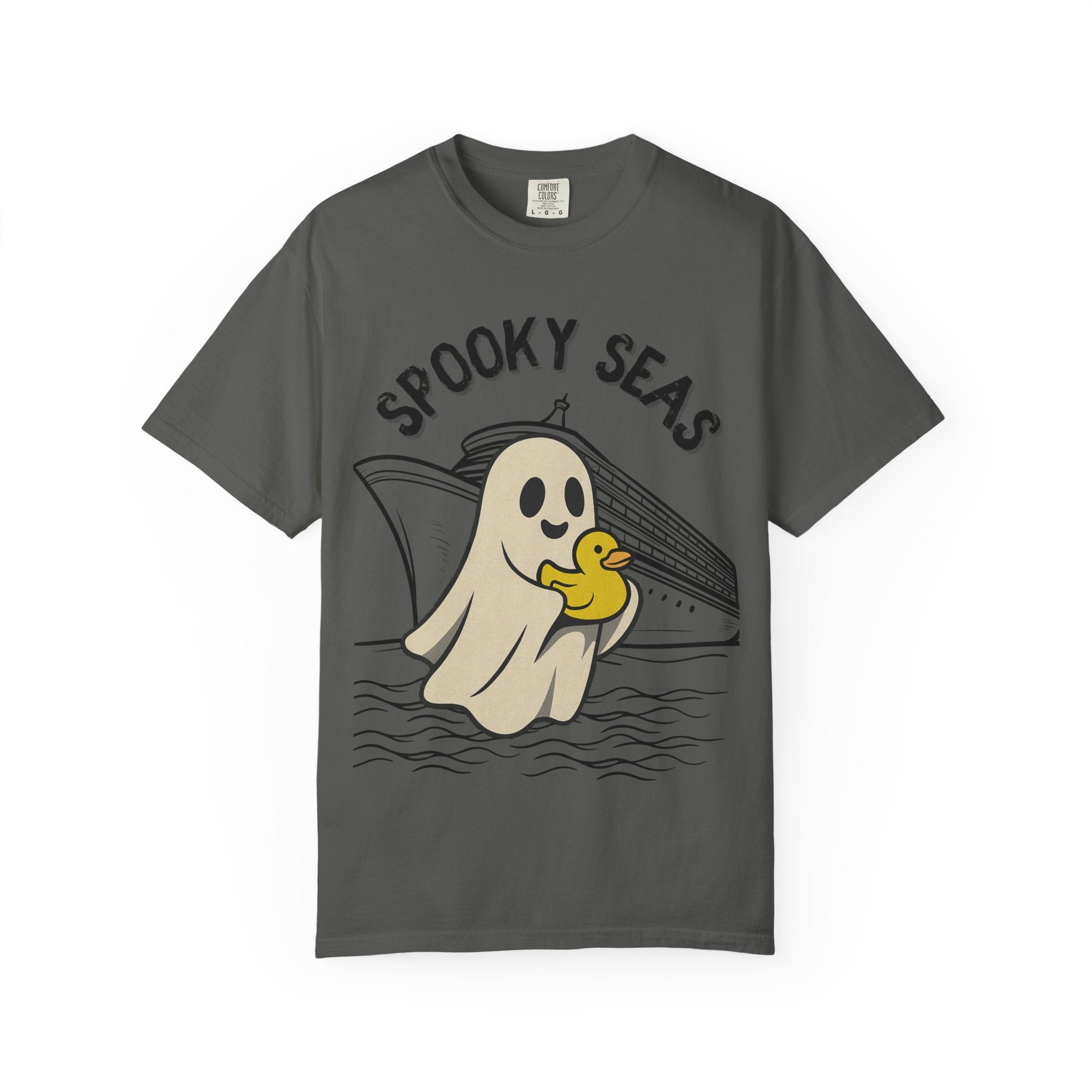 Spooky Seas T-Shirt, Halloween Shirt, Unisex Graphic Tee, Fun Ghost Design, Casual Wear, Gift for Every Occasion