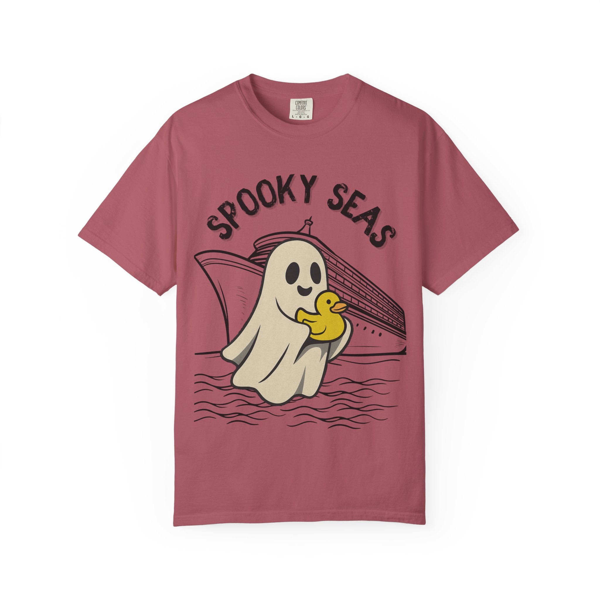 Spooky Seas T-Shirt, Halloween Shirt, Unisex Graphic Tee, Fun Ghost Design, Casual Wear, Gift for Every Occasion