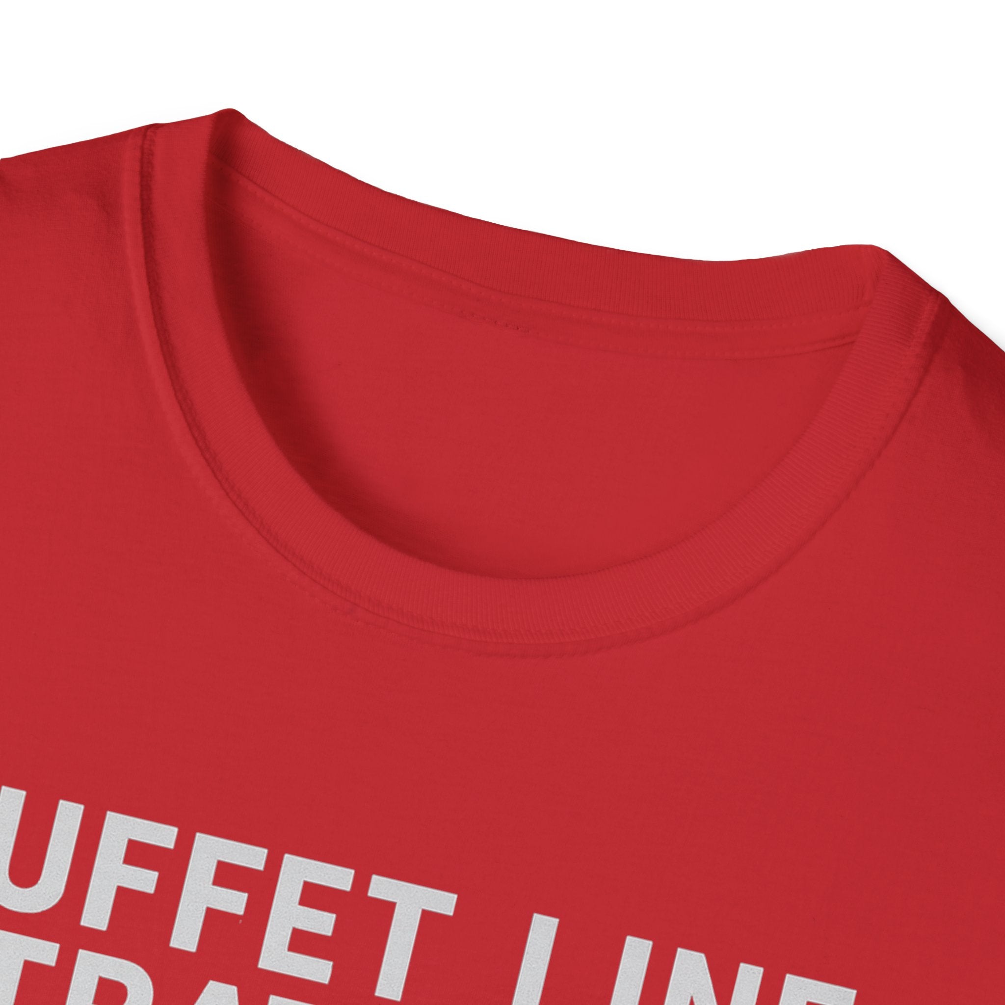 Buffet Line Strategist Unisex Softstyle T-Shirt | Foodie Humor Tee, Casual Wear, Gift for Food Lovers, Party Attire, Summer Fashion