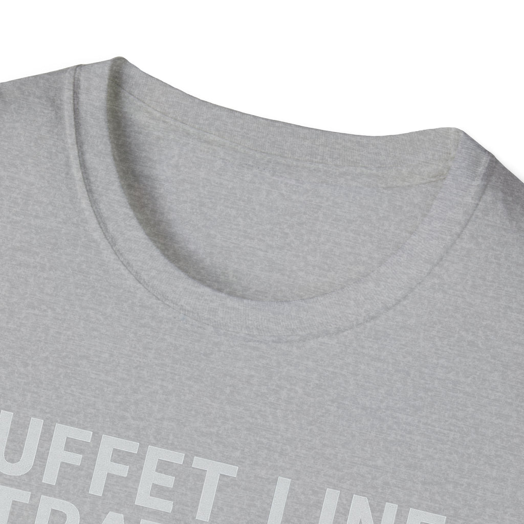 Buffet Line Strategist Unisex Softstyle T-Shirt | Foodie Humor Tee, Casual Wear, Gift for Food Lovers, Party Attire, Summer Fashion