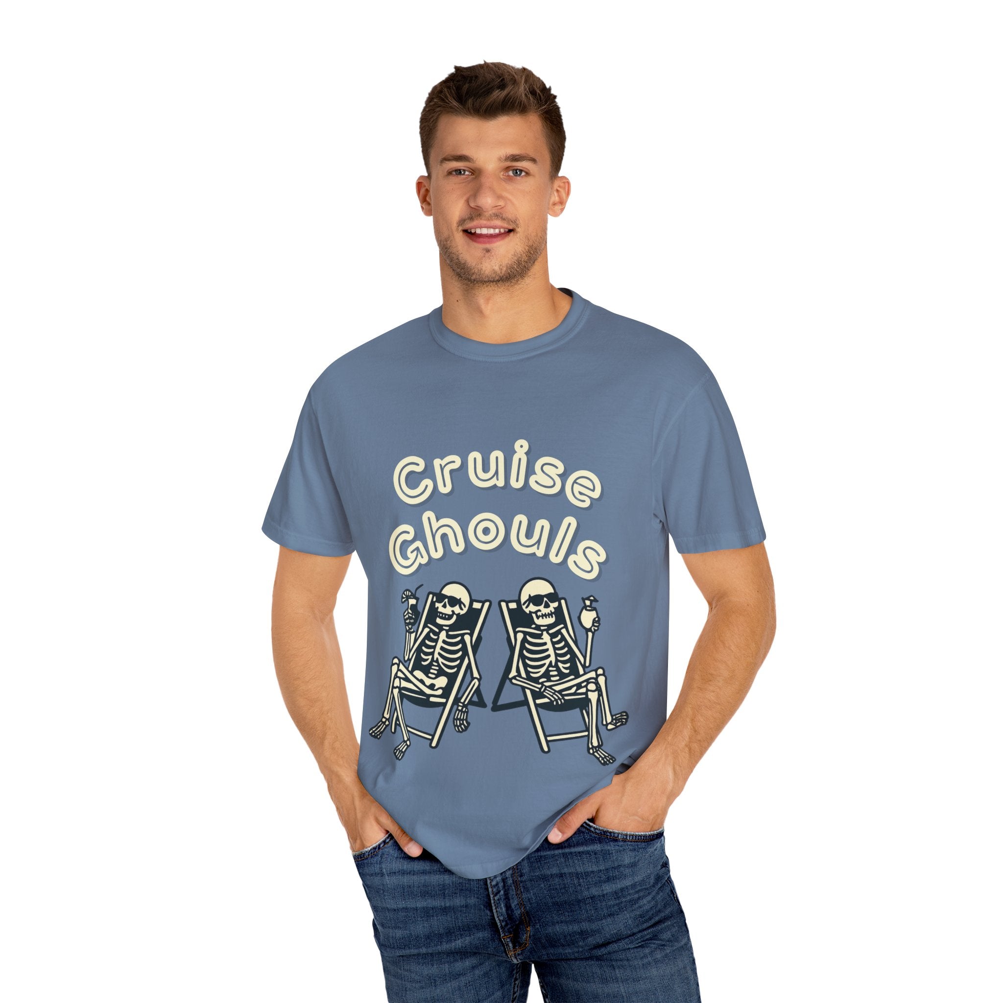 Cruise Ghoul T-Shirt | Chill Skeleton Design | Unisex Gift for Halloween & Summer Vibes, Casual Wear, Beach Tee, Festival Fashion