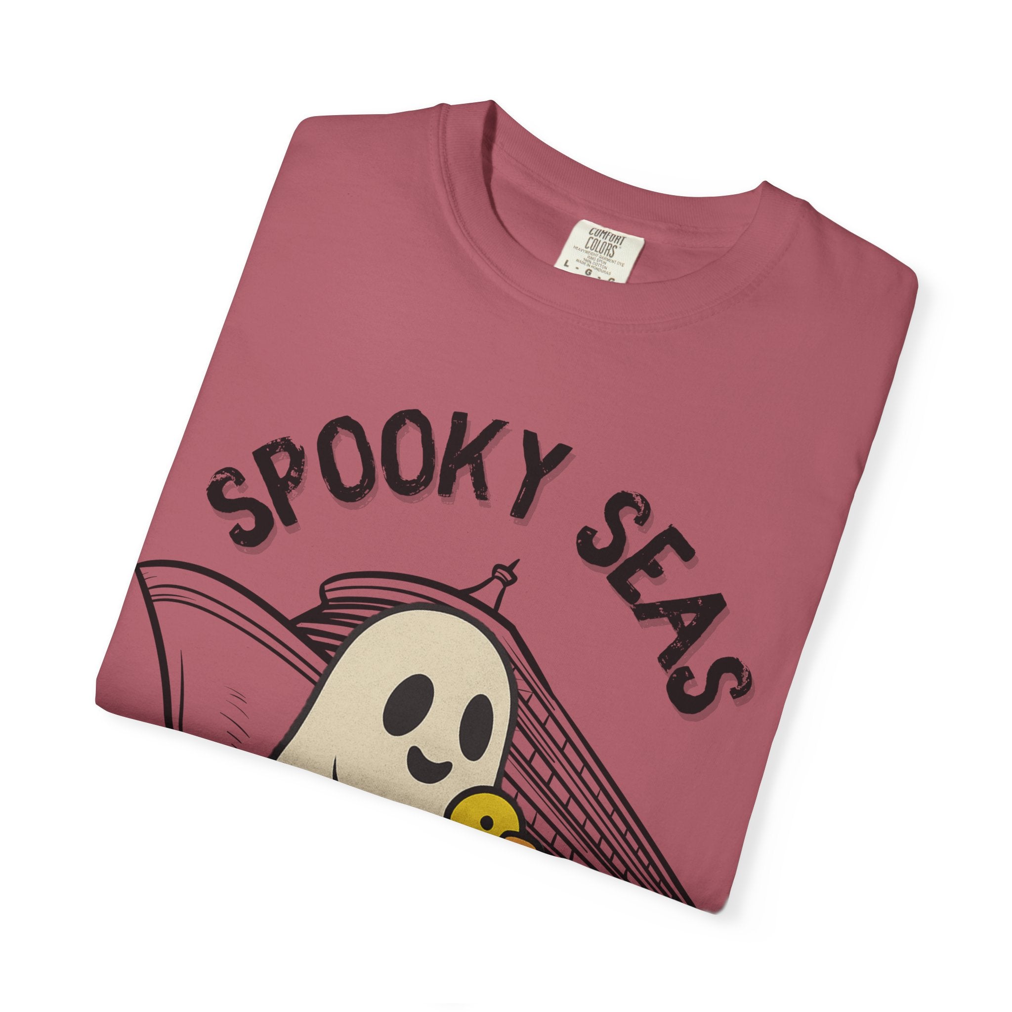 Spooky Seas T-Shirt, Halloween Shirt, Unisex Graphic Tee, Fun Ghost Design, Casual Wear, Gift for Every Occasion