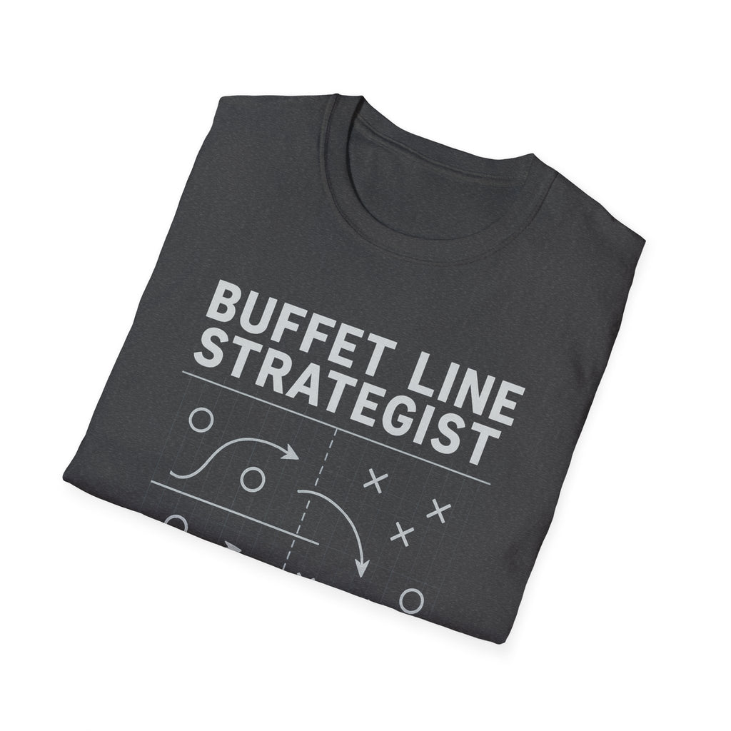 Buffet Line Strategist Unisex Softstyle T-Shirt | Foodie Humor Tee, Casual Wear, Gift for Food Lovers, Party Attire, Summer Fashion