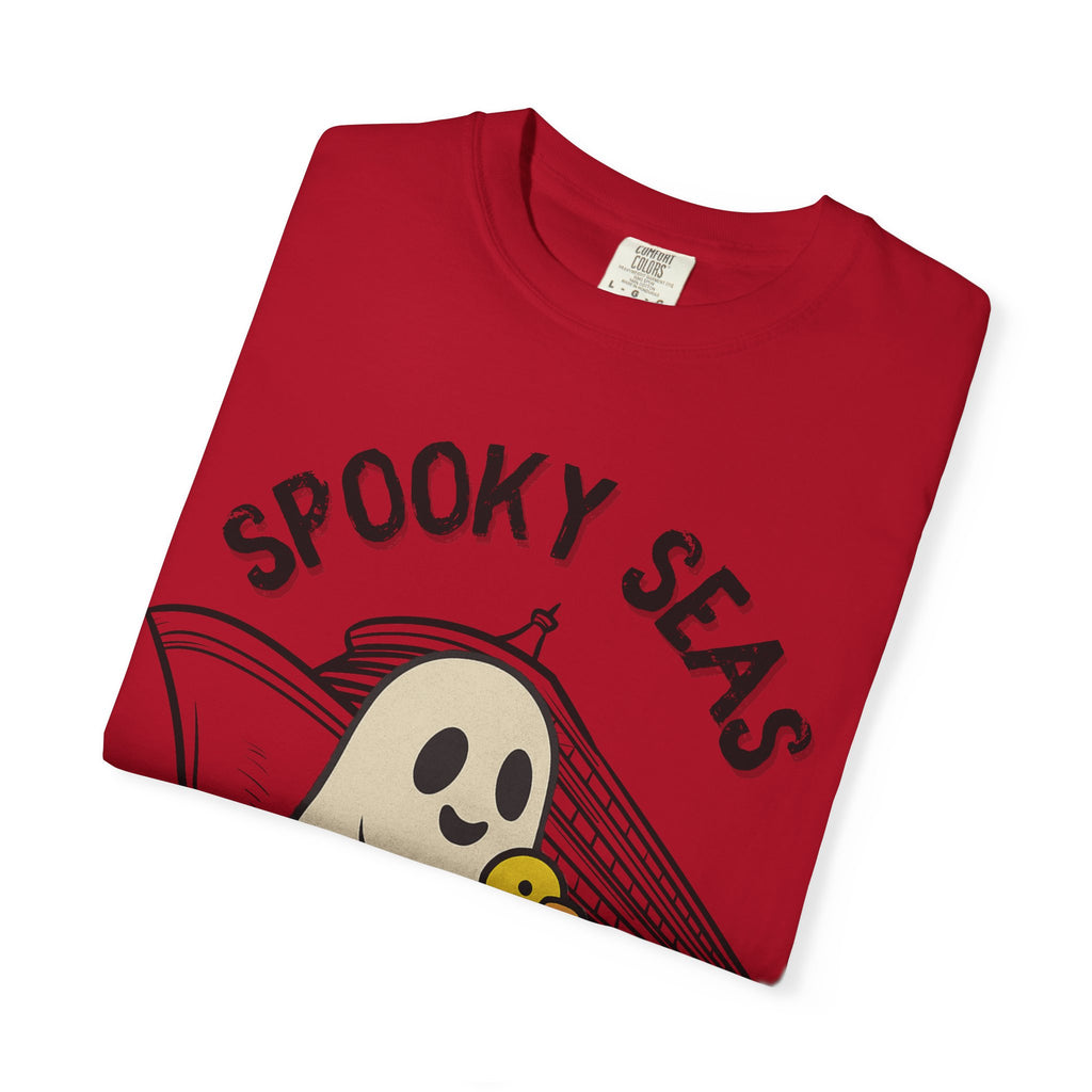 Spooky Seas T-Shirt, Halloween Shirt, Unisex Graphic Tee, Fun Ghost Design, Casual Wear, Gift for Every Occasion
