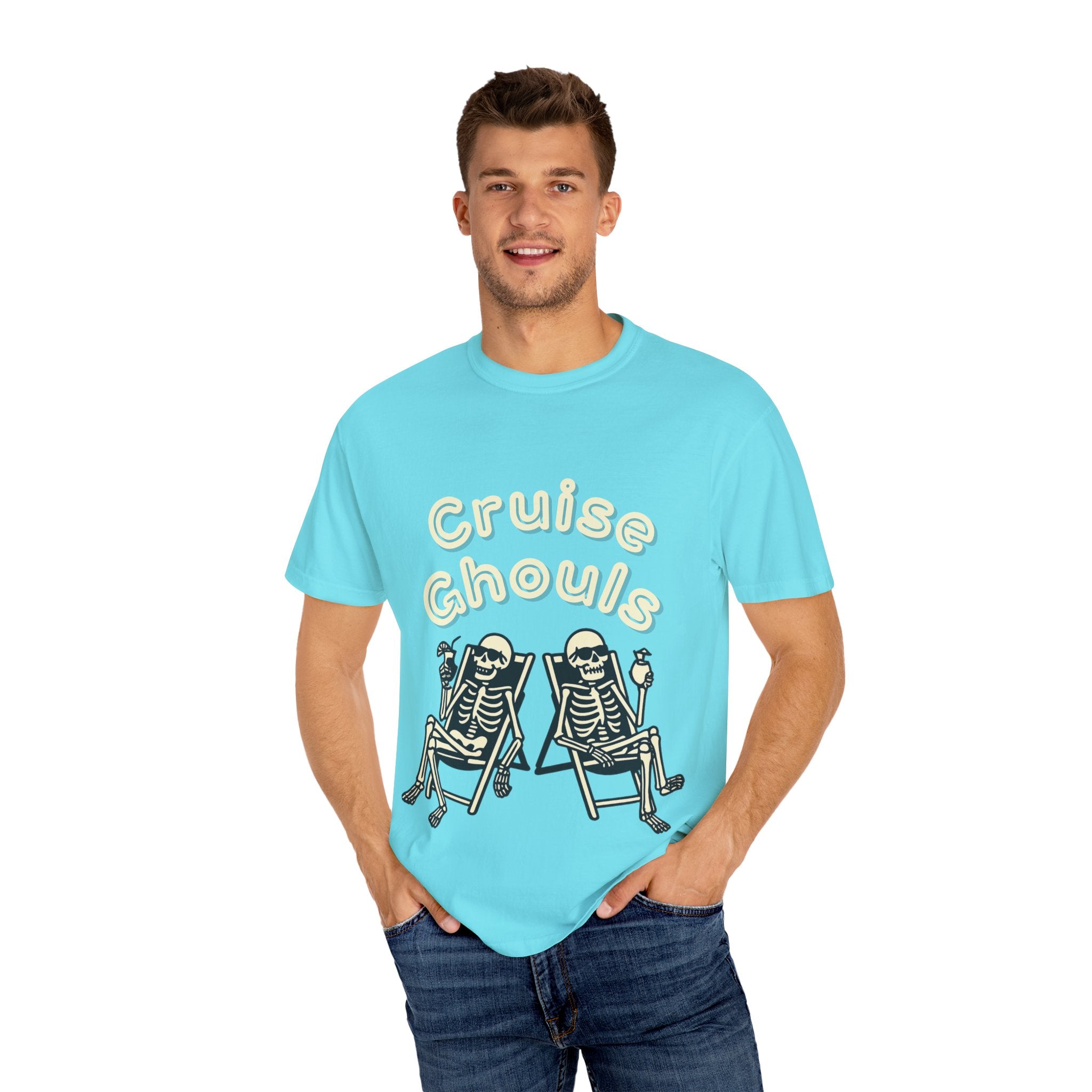 Cruise Ghoul T-Shirt | Chill Skeleton Design | Unisex Gift for Halloween & Summer Vibes, Casual Wear, Beach Tee, Festival Fashion