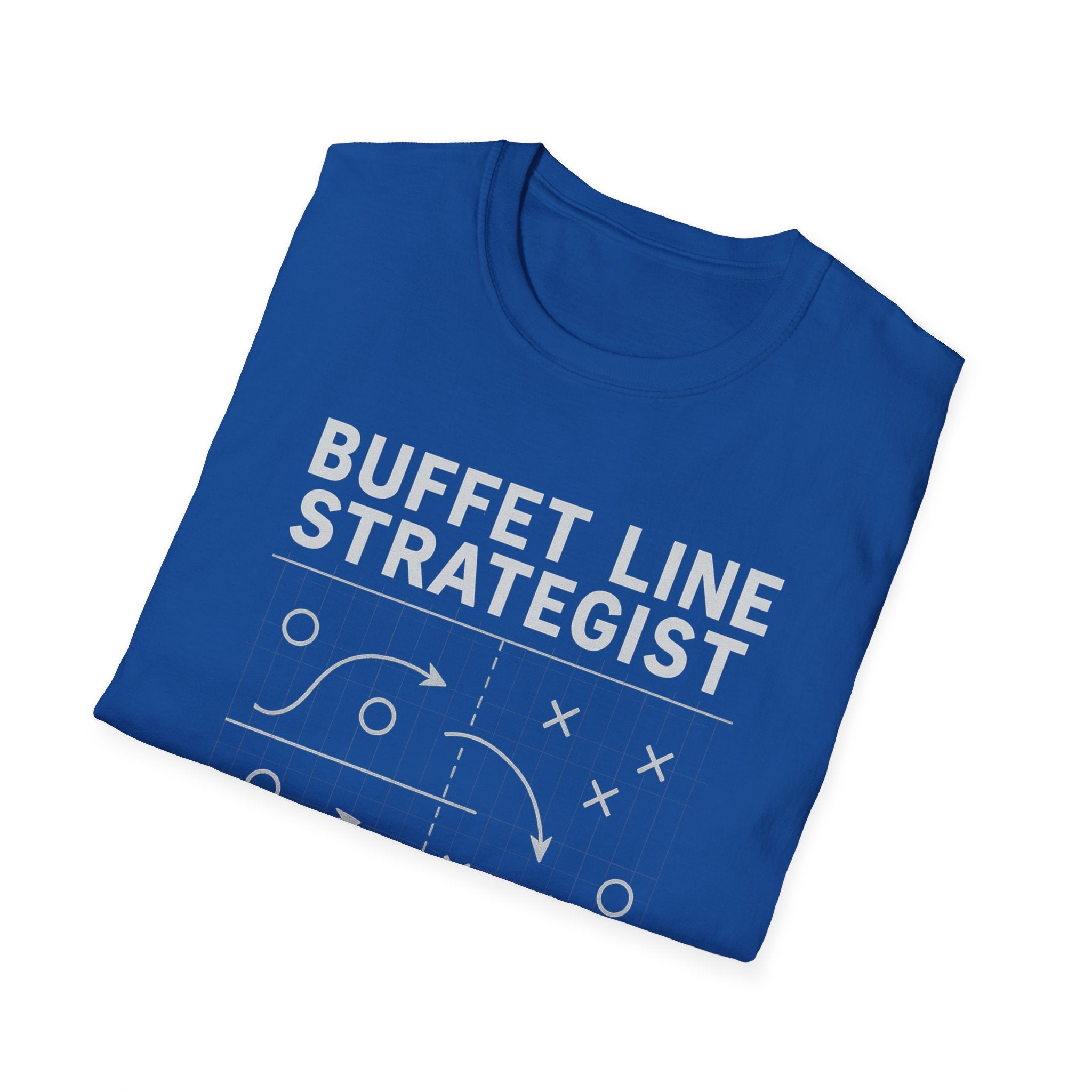 Buffet Line Strategist Unisex Softstyle T-Shirt | Foodie Humor Tee, Casual Wear, Gift for Food Lovers, Party Attire, Summer Fashion