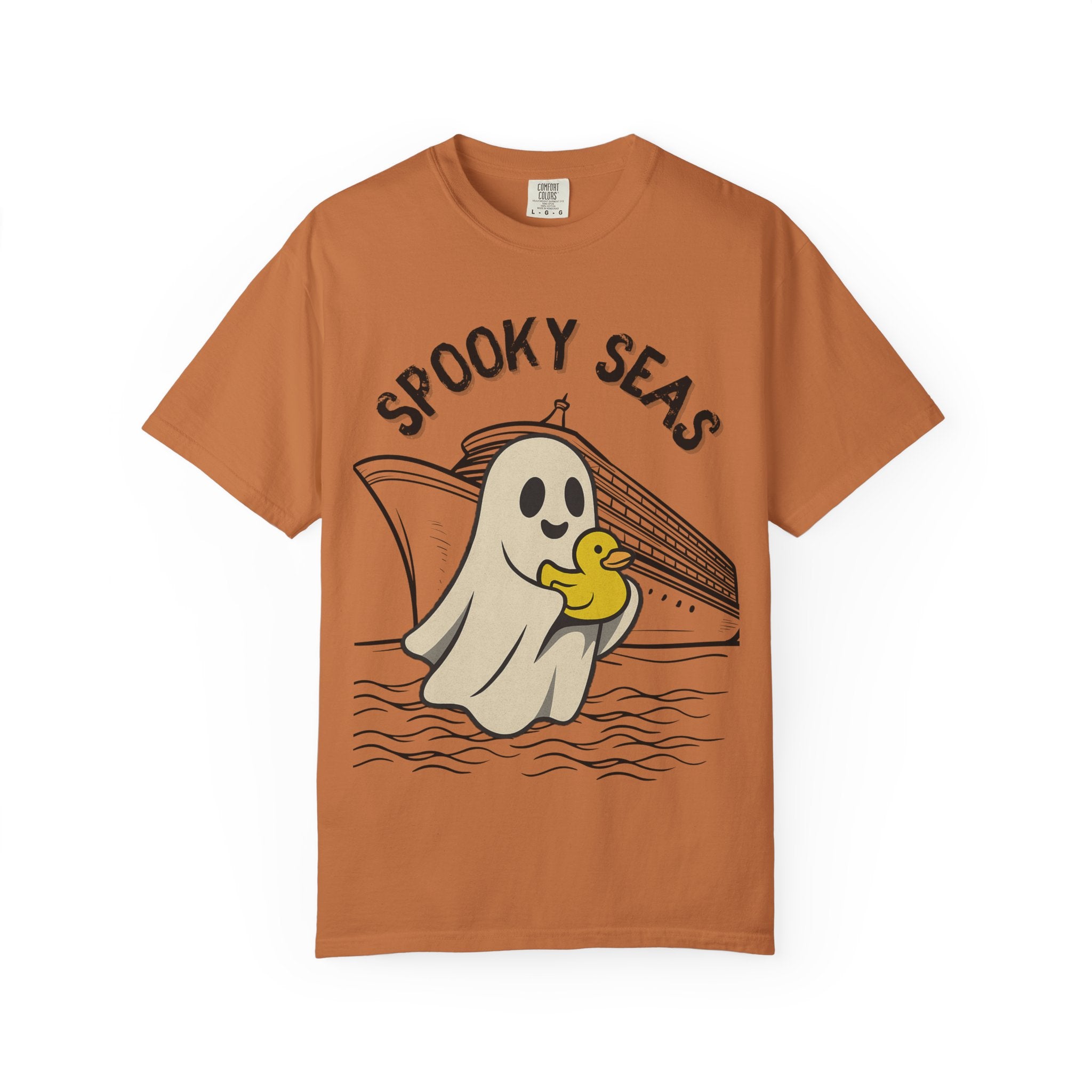 Spooky Seas T-Shirt, Halloween Shirt, Unisex Graphic Tee, Fun Ghost Design, Casual Wear, Gift for Every Occasion
