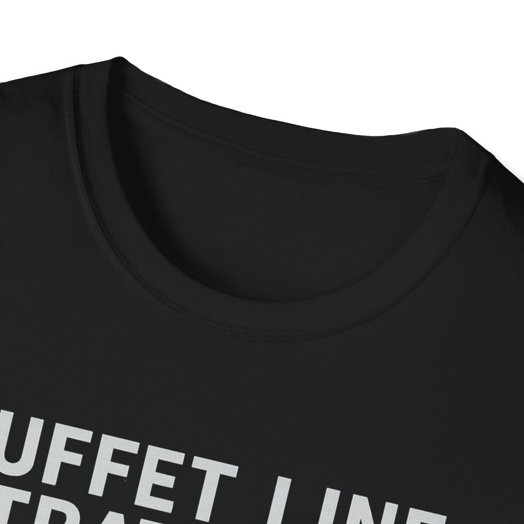 Buffet Line Strategist Unisex Softstyle T-Shirt | Foodie Humor Tee, Casual Wear, Gift for Food Lovers, Party Attire, Summer Fashion