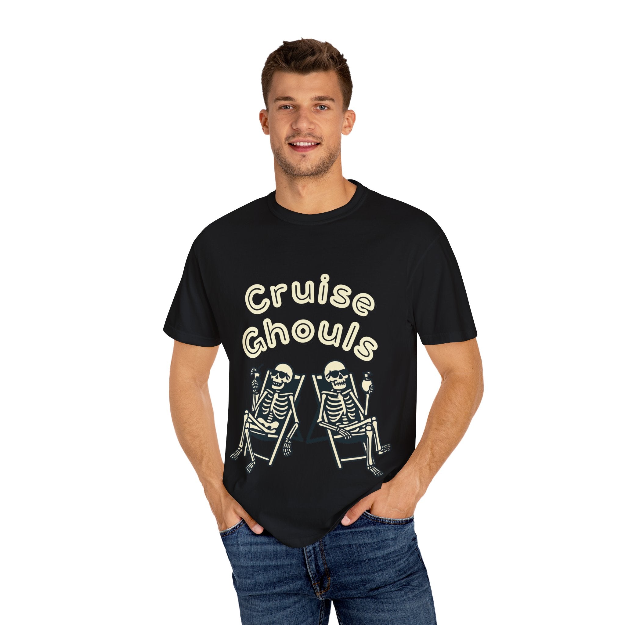 Cruise Ghoul T-Shirt | Chill Skeleton Design | Unisex Gift for Halloween & Summer Vibes, Casual Wear, Beach Tee, Festival Fashion