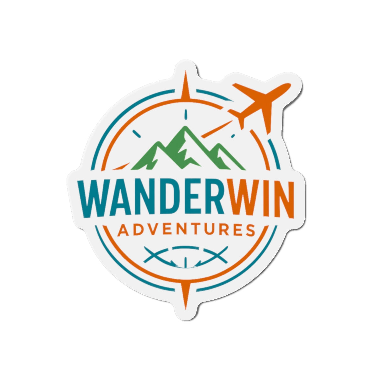 Adventure-Themed Die-Cut Magnet | WanderWin Travel Decor, Fun Fridge Magnet, Personalized Gift, Road Trip Souvenir, Home Office Decor