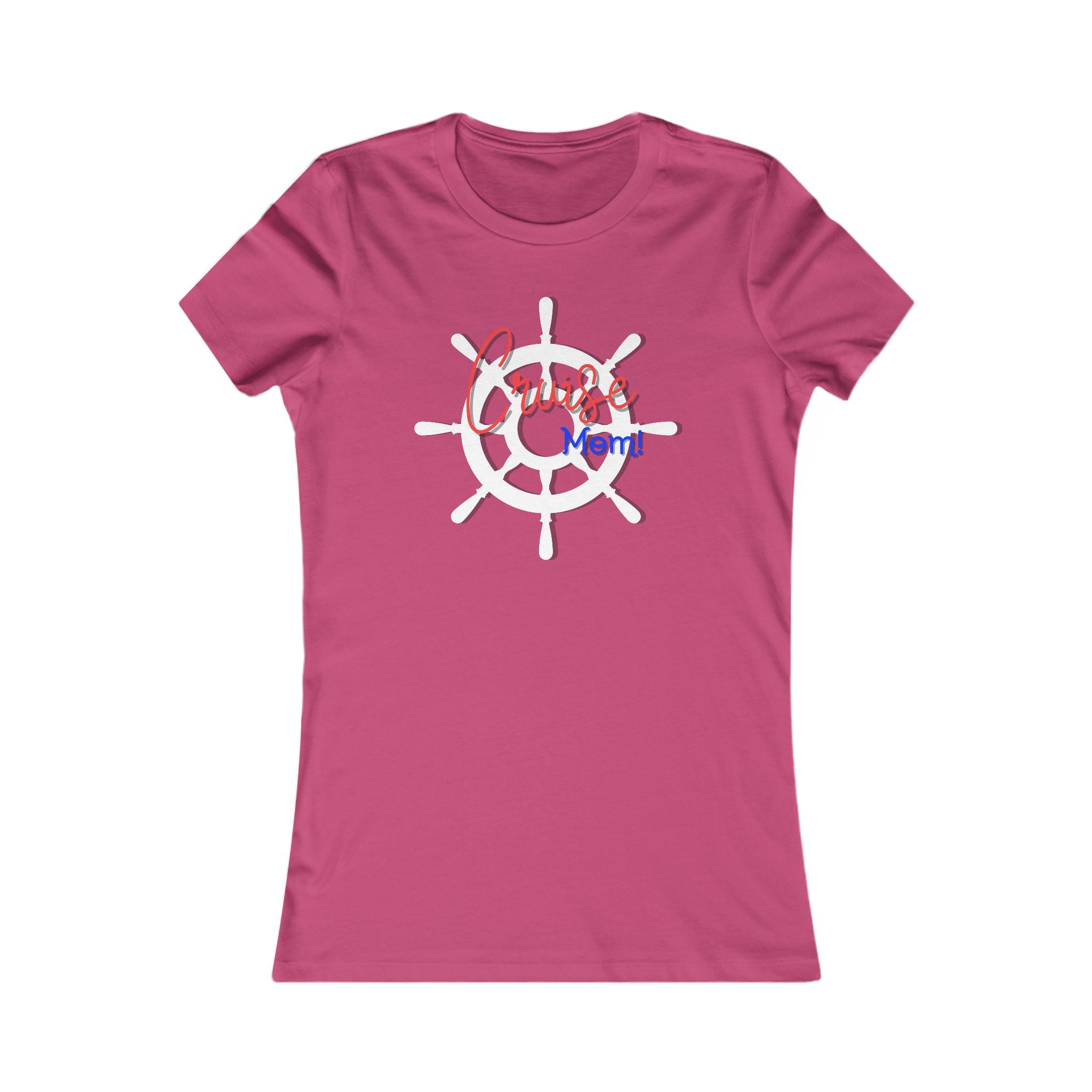 Cruise Mom's T-Shirt with Steering Wheel Graphic, Casual Summer Tee, Beachwear, Perfect Gift for Boat Lovers, Ocean Inspired Apparel