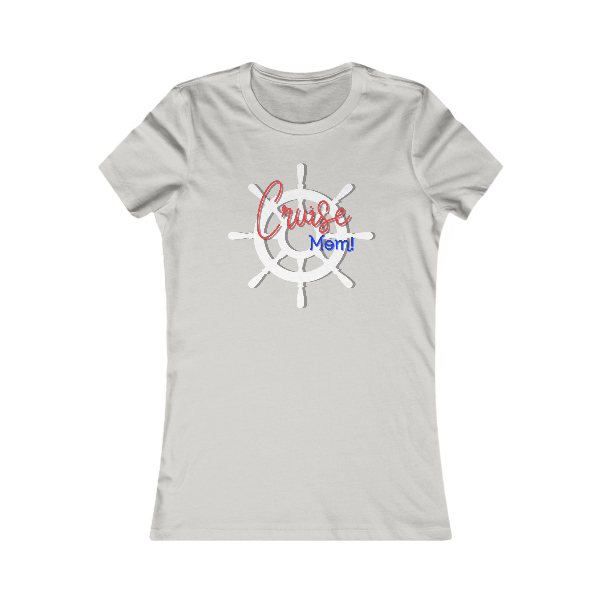 Cruise Mom's T-Shirt with Steering Wheel Graphic, Casual Summer Tee, Beachwear, Perfect Gift for Boat Lovers, Ocean Inspired Apparel