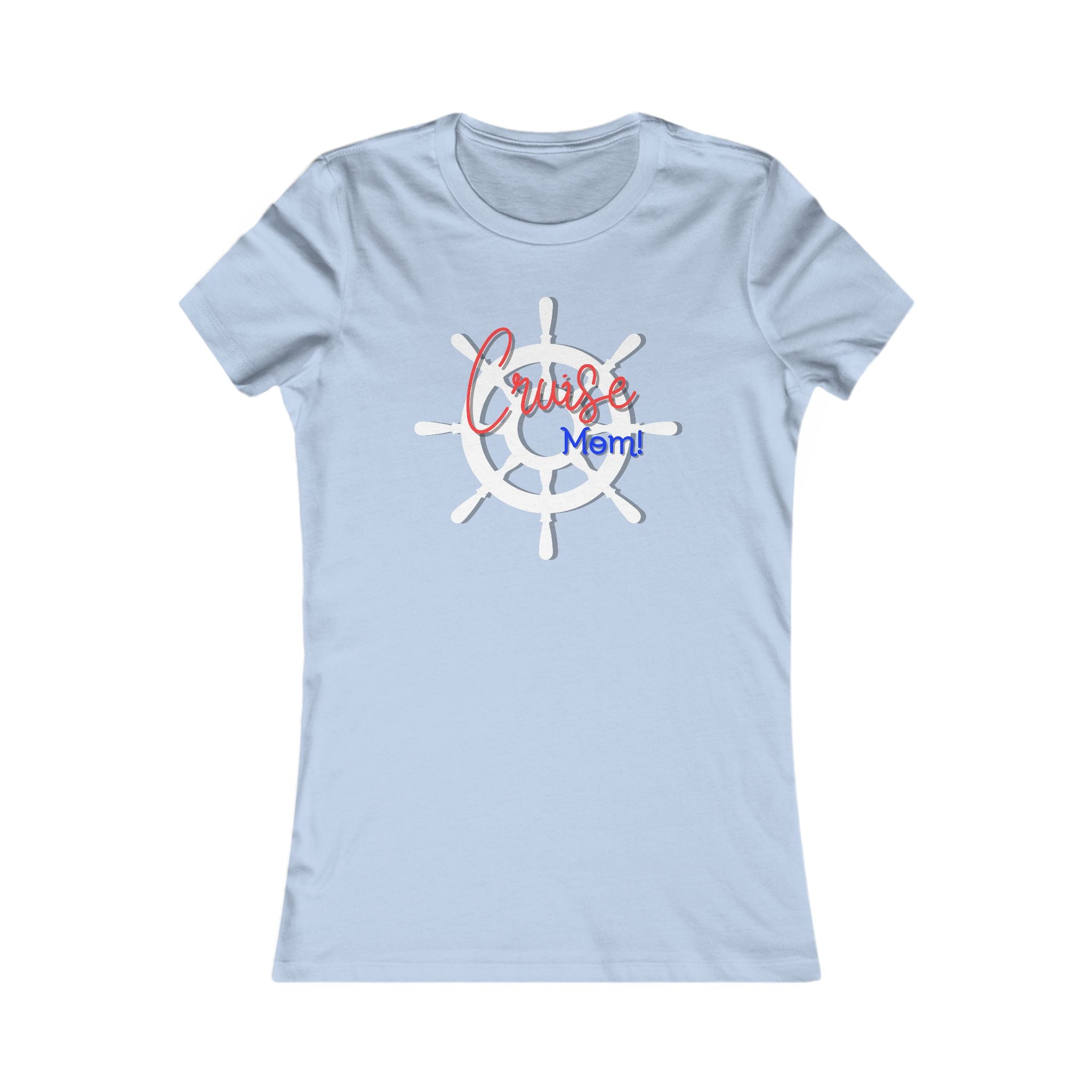 Cruise Mom's T-Shirt with Steering Wheel Graphic, Casual Summer Tee, Beachwear, Perfect Gift for Boat Lovers, Ocean Inspired Apparel