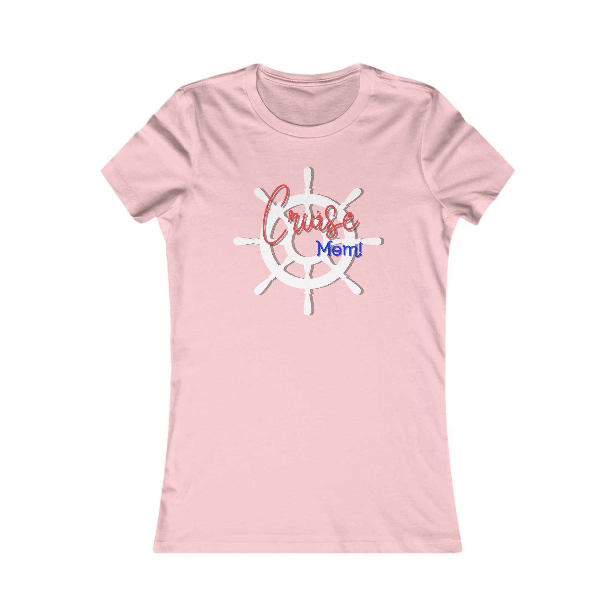 Cruise Mom's T-Shirt with Steering Wheel Graphic, Casual Summer Tee, Beachwear, Perfect Gift for Boat Lovers, Ocean Inspired Apparel