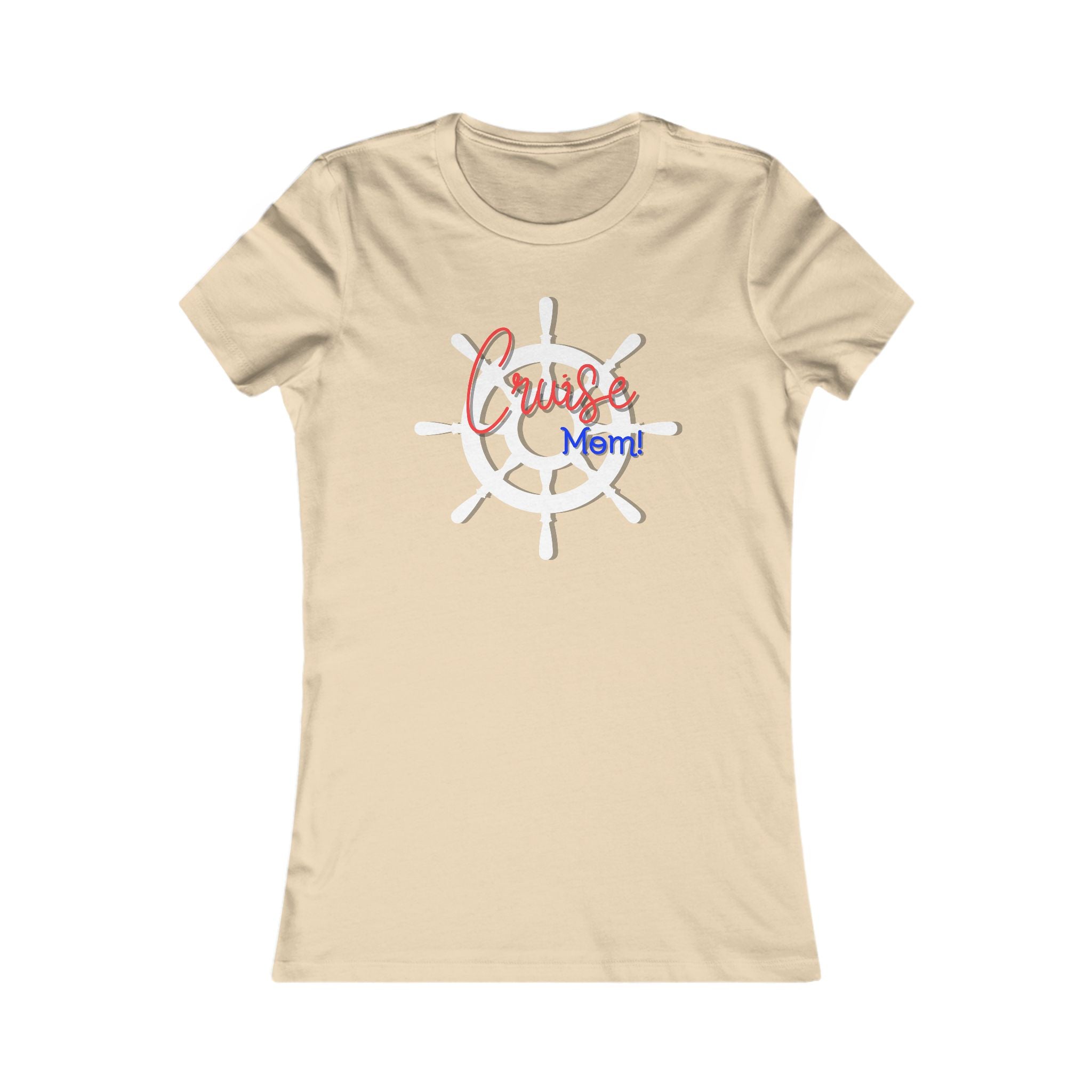 Cruise Mom's T-Shirt with Steering Wheel Graphic, Casual Summer Tee, Beachwear, Perfect Gift for Boat Lovers, Ocean Inspired Apparel