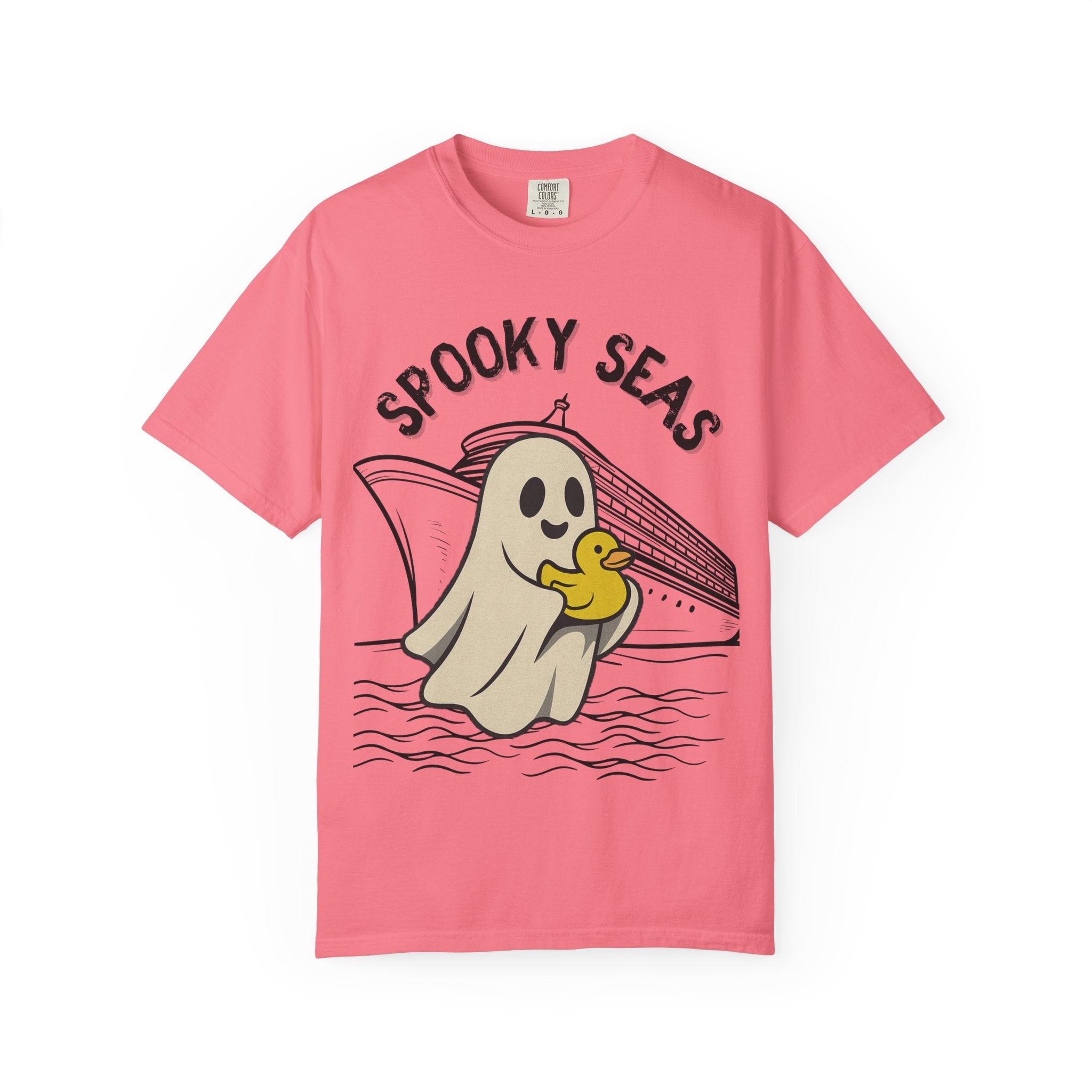 Spooky Seas T-Shirt, Halloween Shirt, Unisex Graphic Tee, Fun Ghost Design, Casual Wear, Gift for Every Occasion