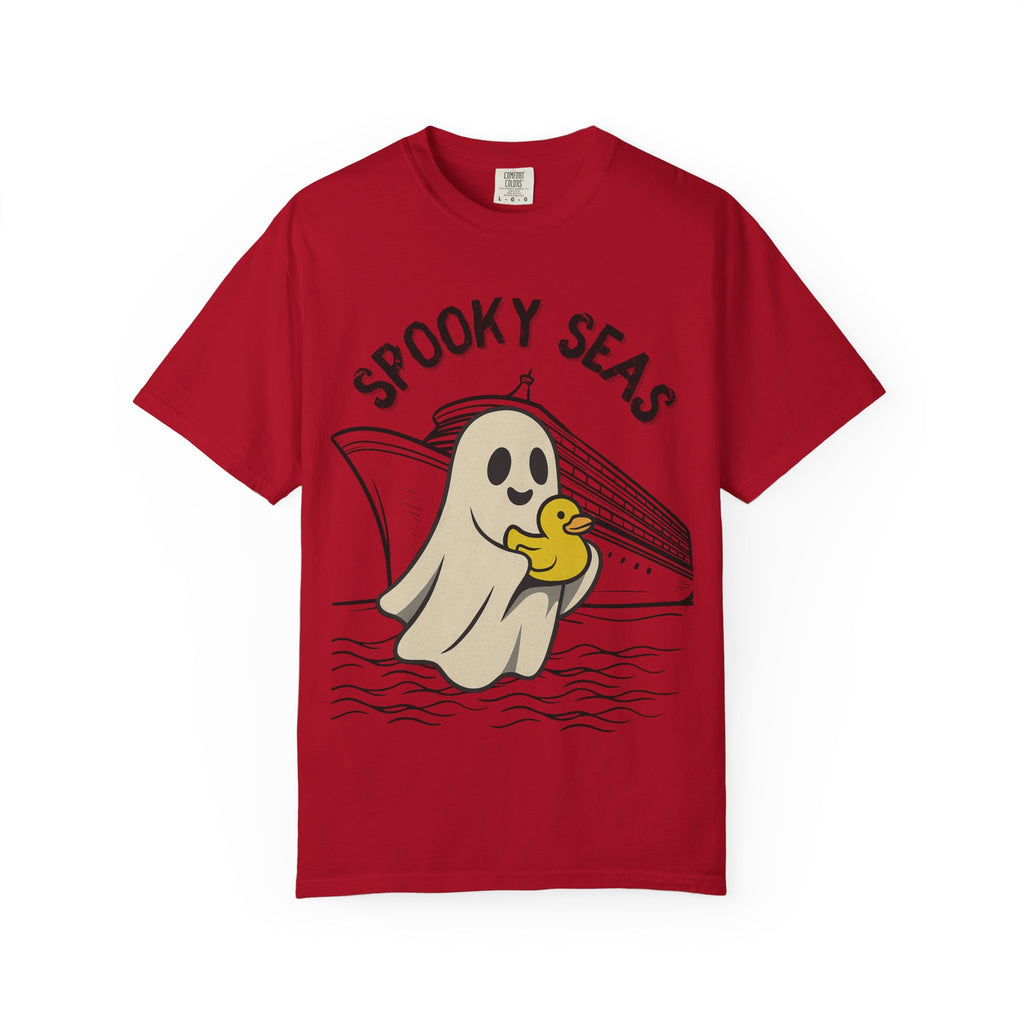 Spooky Seas T-Shirt, Halloween Shirt, Unisex Graphic Tee, Fun Ghost Design, Casual Wear, Gift for Every Occasion